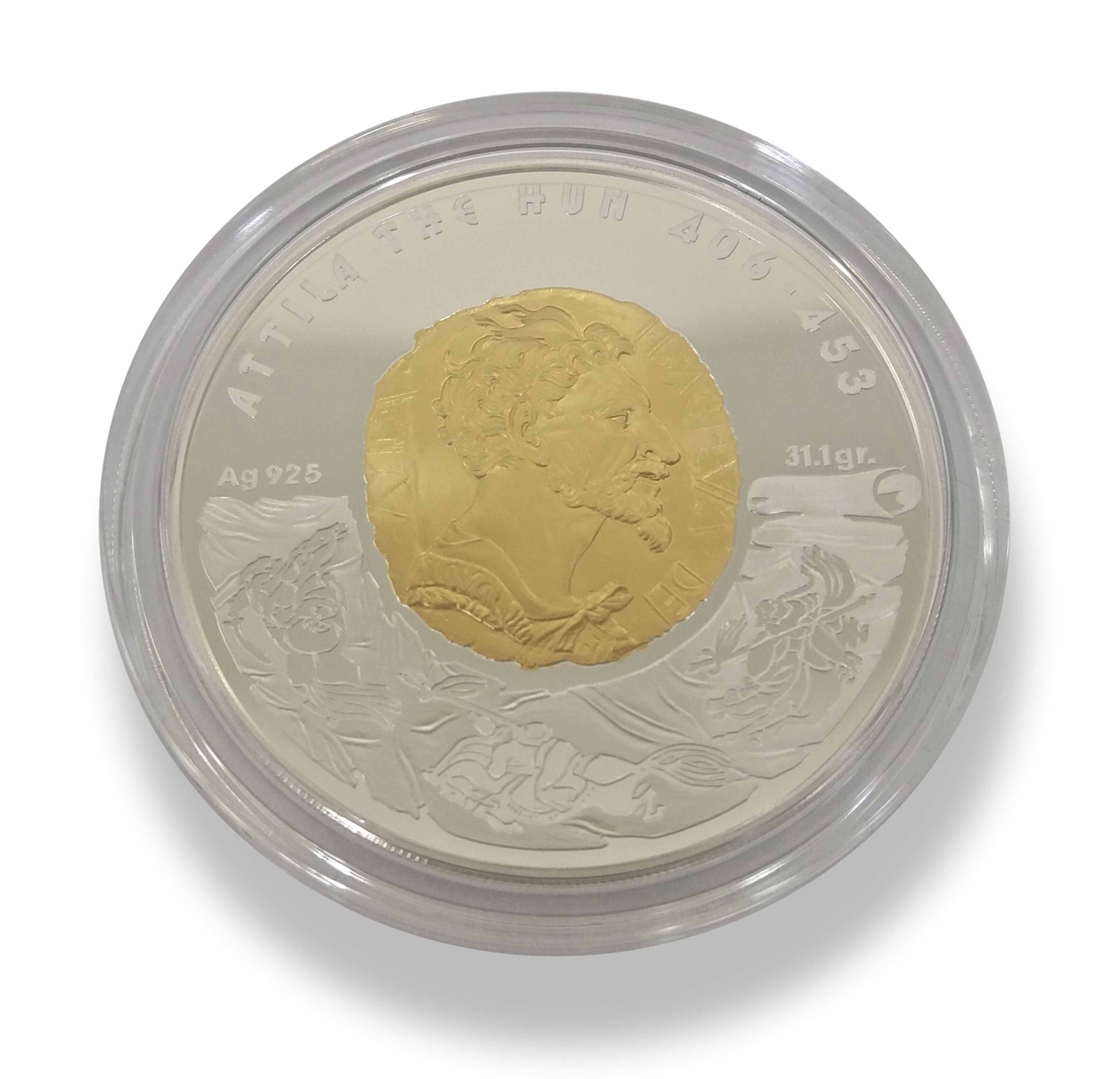 Buy Silver 2009 Attila the Hun 100 tenge proof coin in USD from Indigo