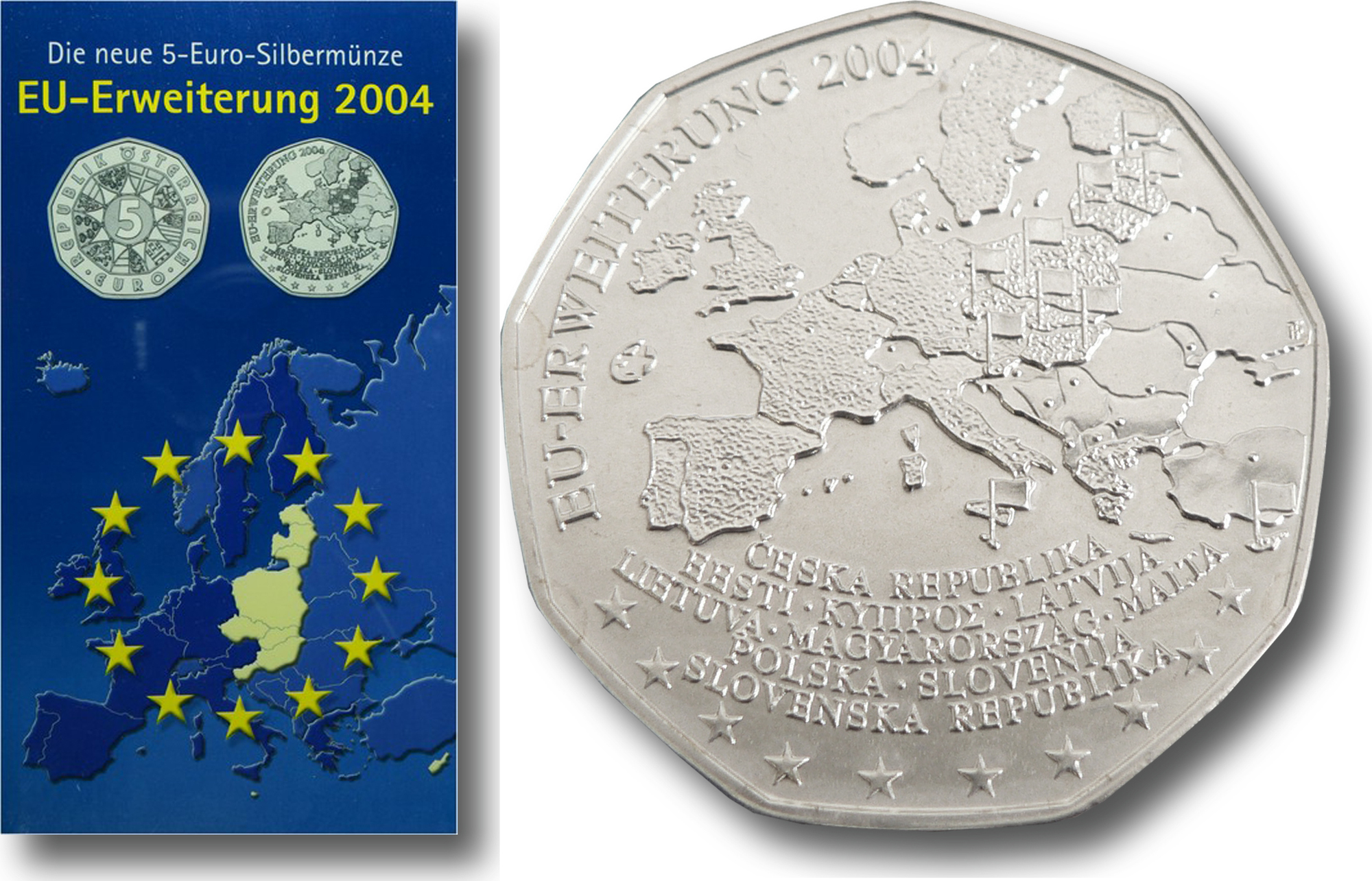 2004 Österreich 5 Euro EU-Extension Austria Silver Coin (2004 ...