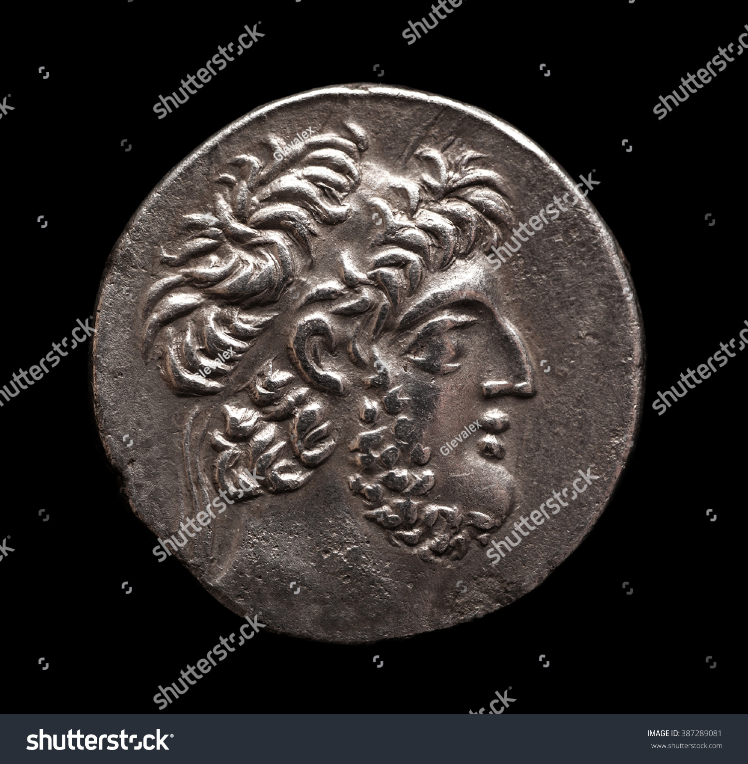 Ancient Greek Silver Coin On Black Stock Photo 387289081 - Shutterstock