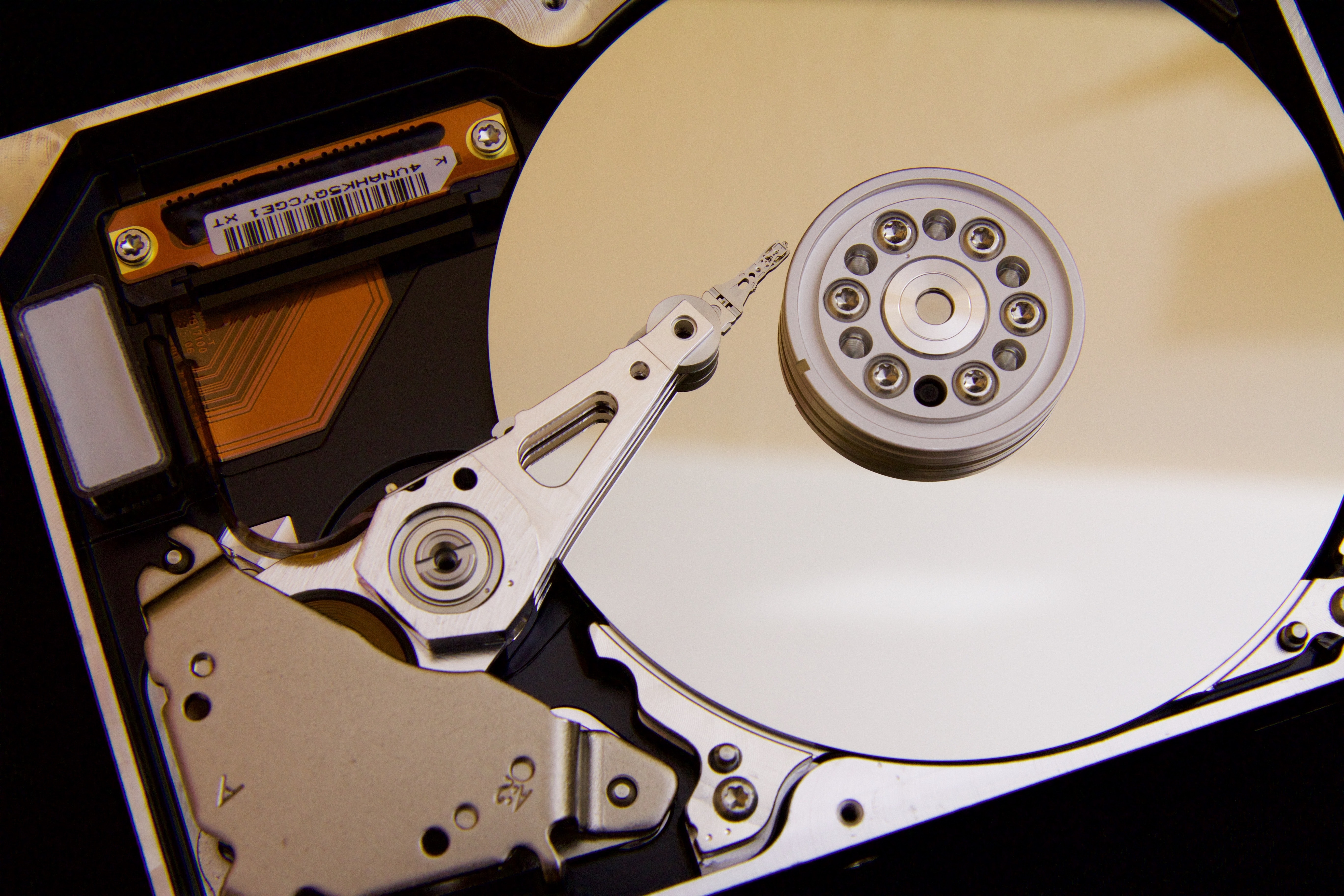 Silver hard drive interals photo