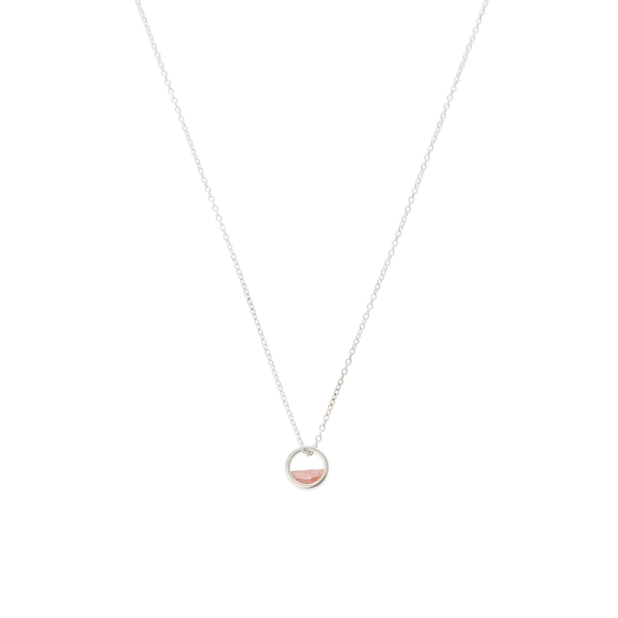 Charo Stone Slice Mini Pendant Silver Necklace | Oliver Bonas