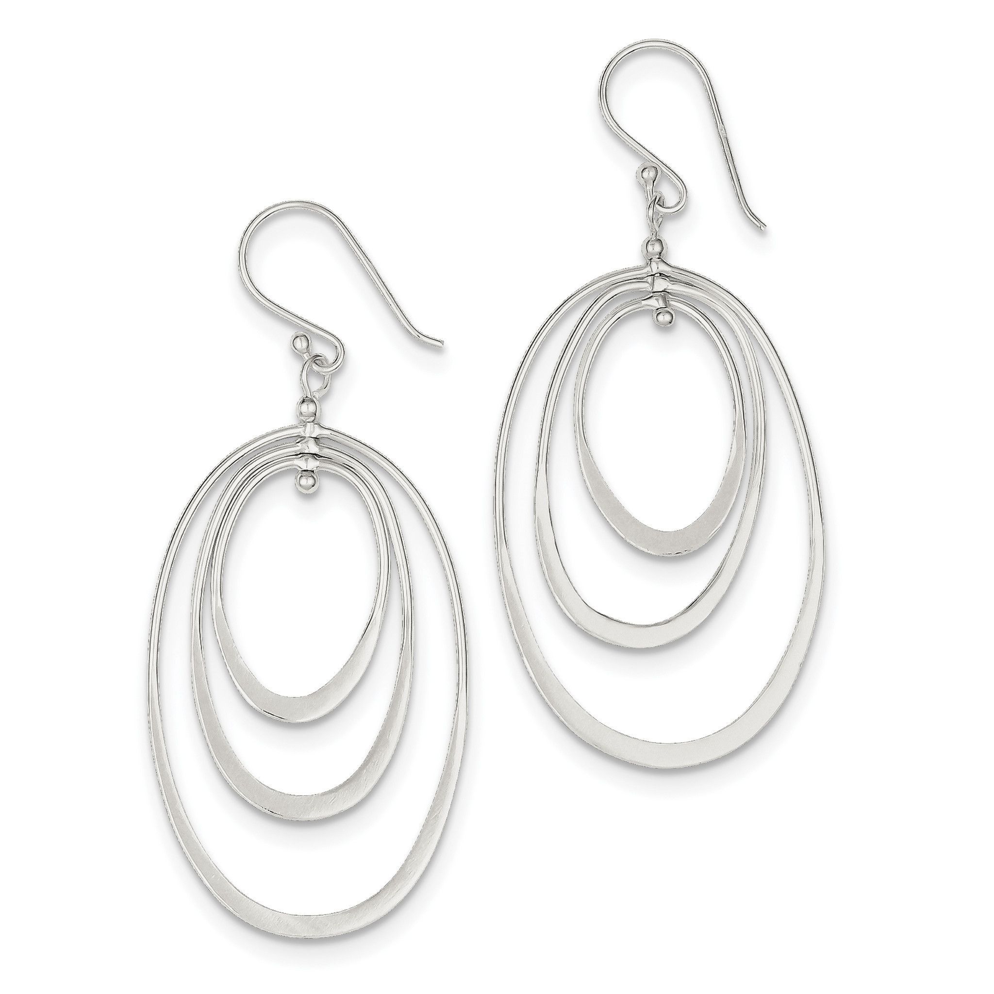 Sterling Silver Polished Triple Oval Dangle Earrings | Products ...
