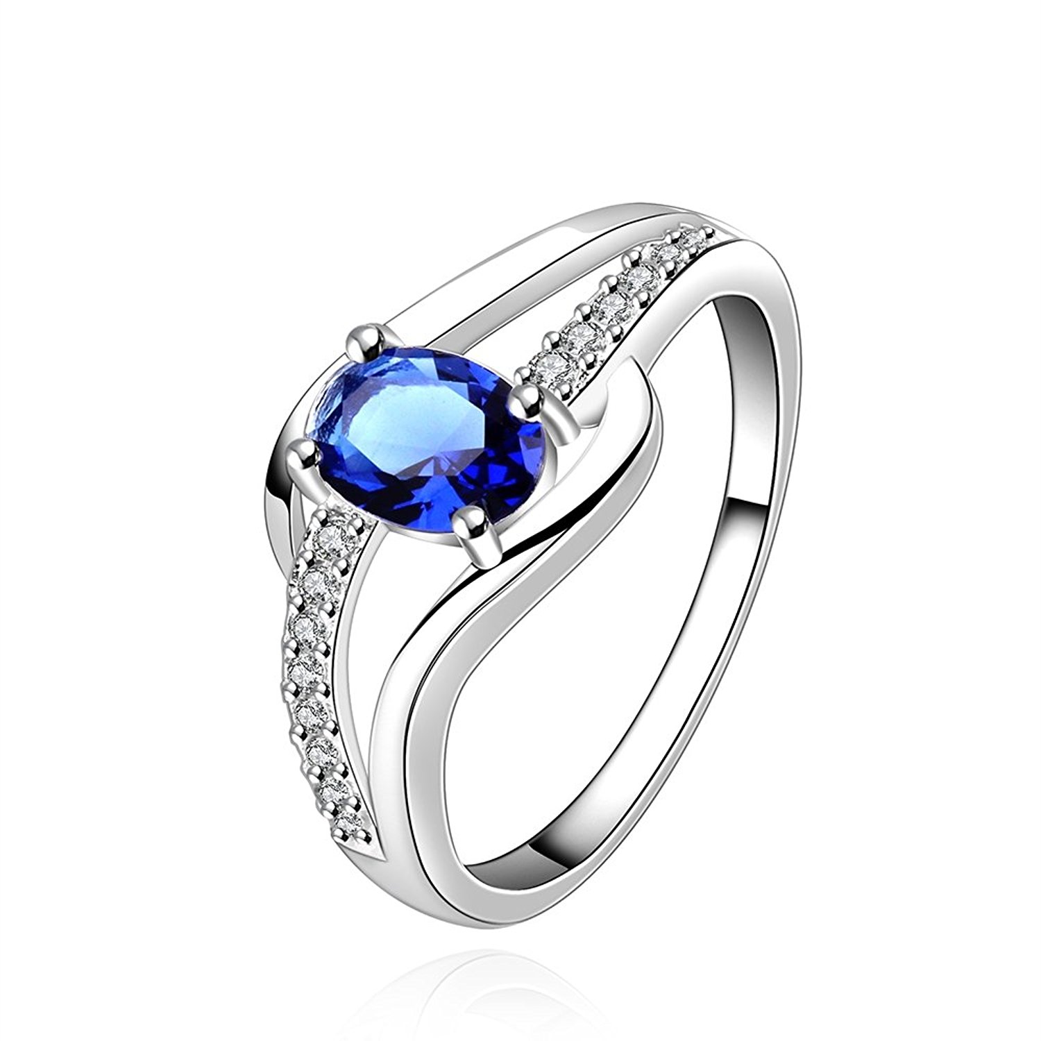 Yellow Chimes Blue Rich Royal Austrian Crystal Sterling Silver Ring ...