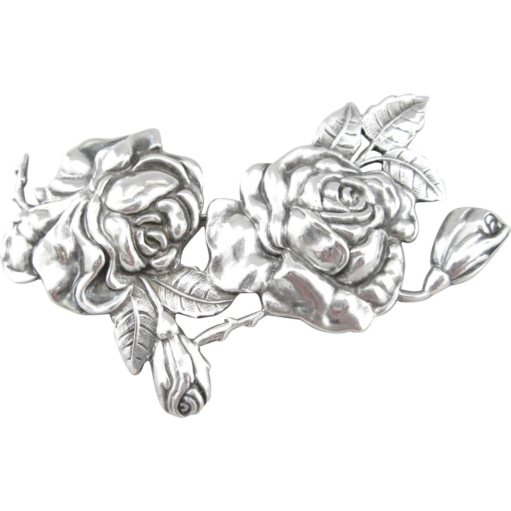 Margot de Taxco Sterling Silver Rose Pin : Distinctively Charmed ...