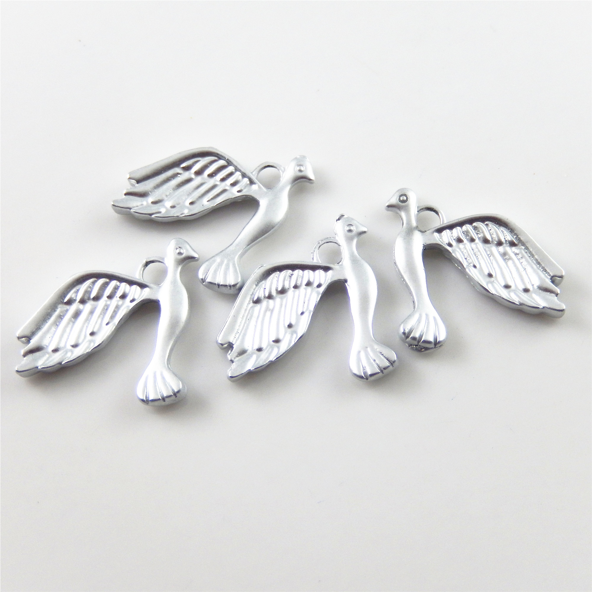 Silver Color Enamel Alloy Flying Pigeon Jewelry Charms Pendants 9pcs ...