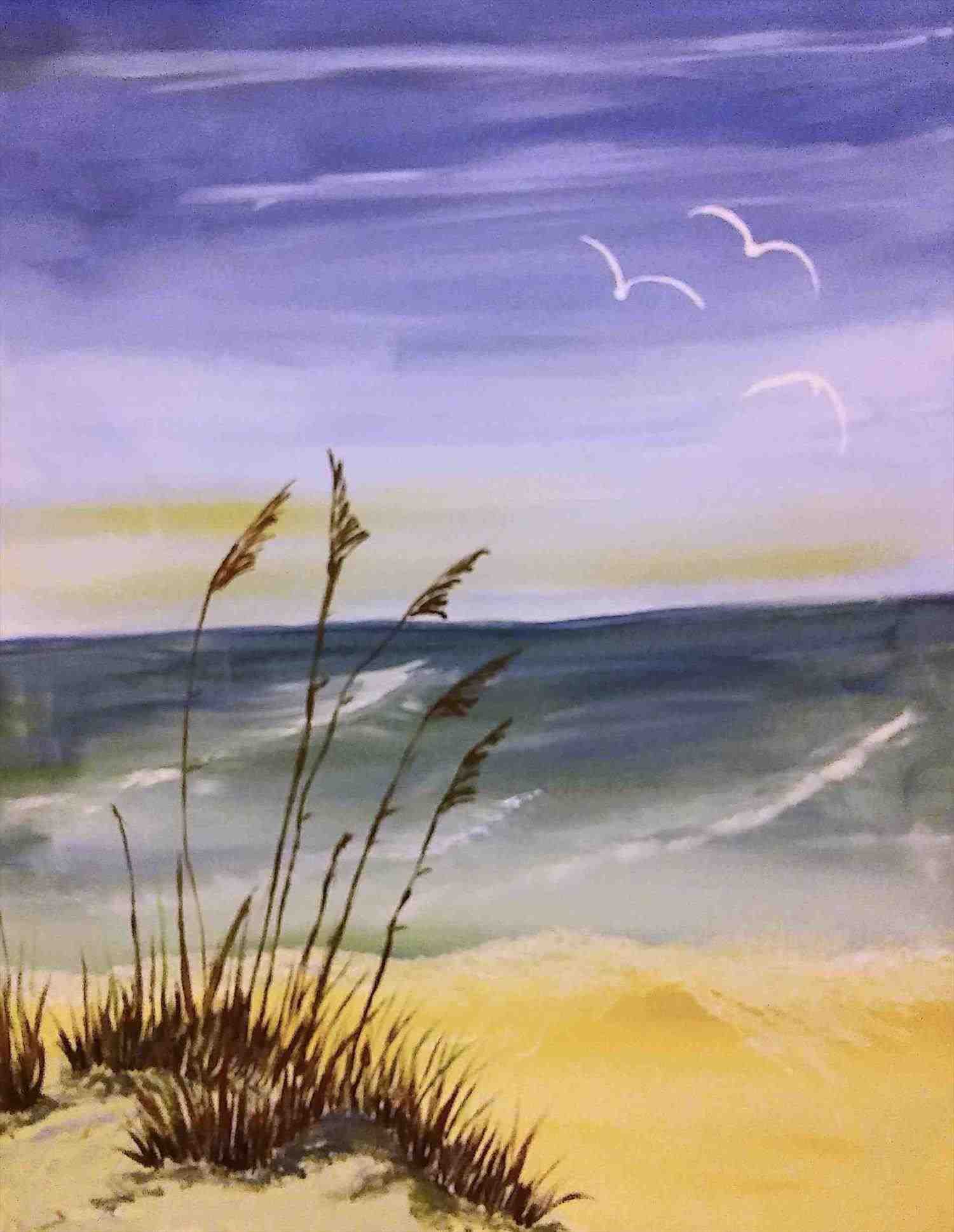 Realistic Watercolor Beach Scene Youtube Best Wine And Canvas Ideas ...