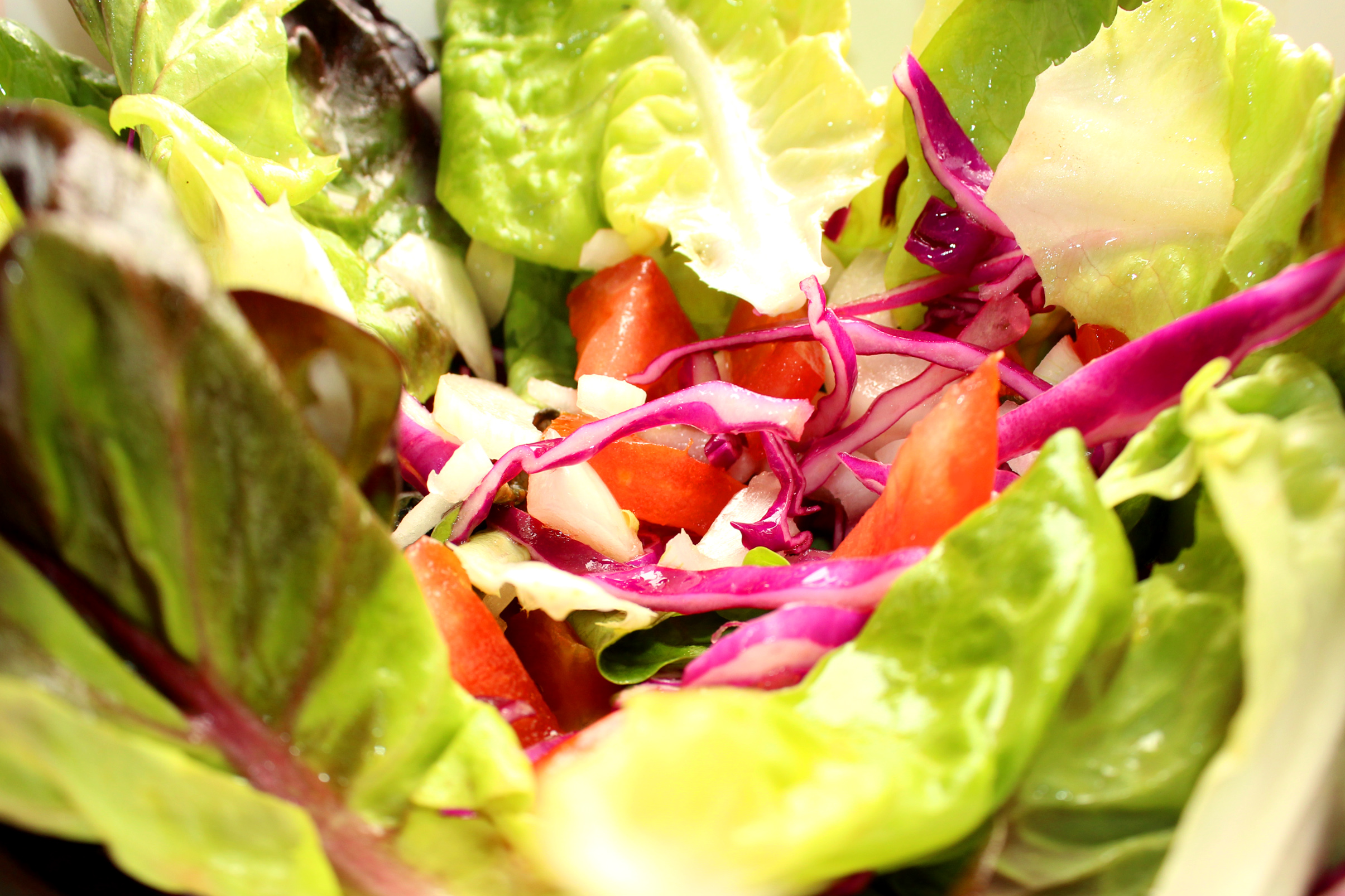 Simple fresh salad close up photo