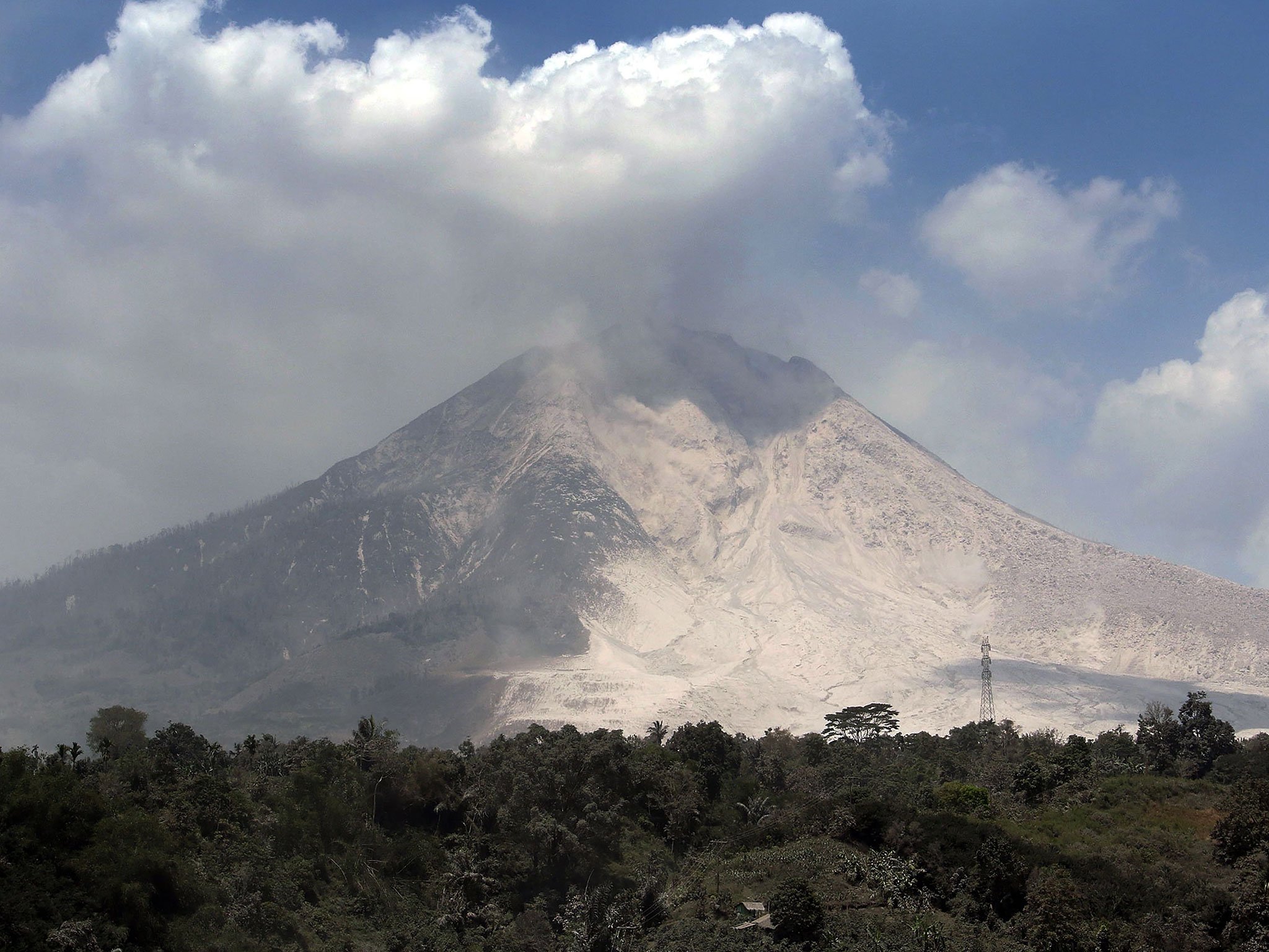 Mount Sinabung eruption 'completely annihilates' peak of Indonesian ...
