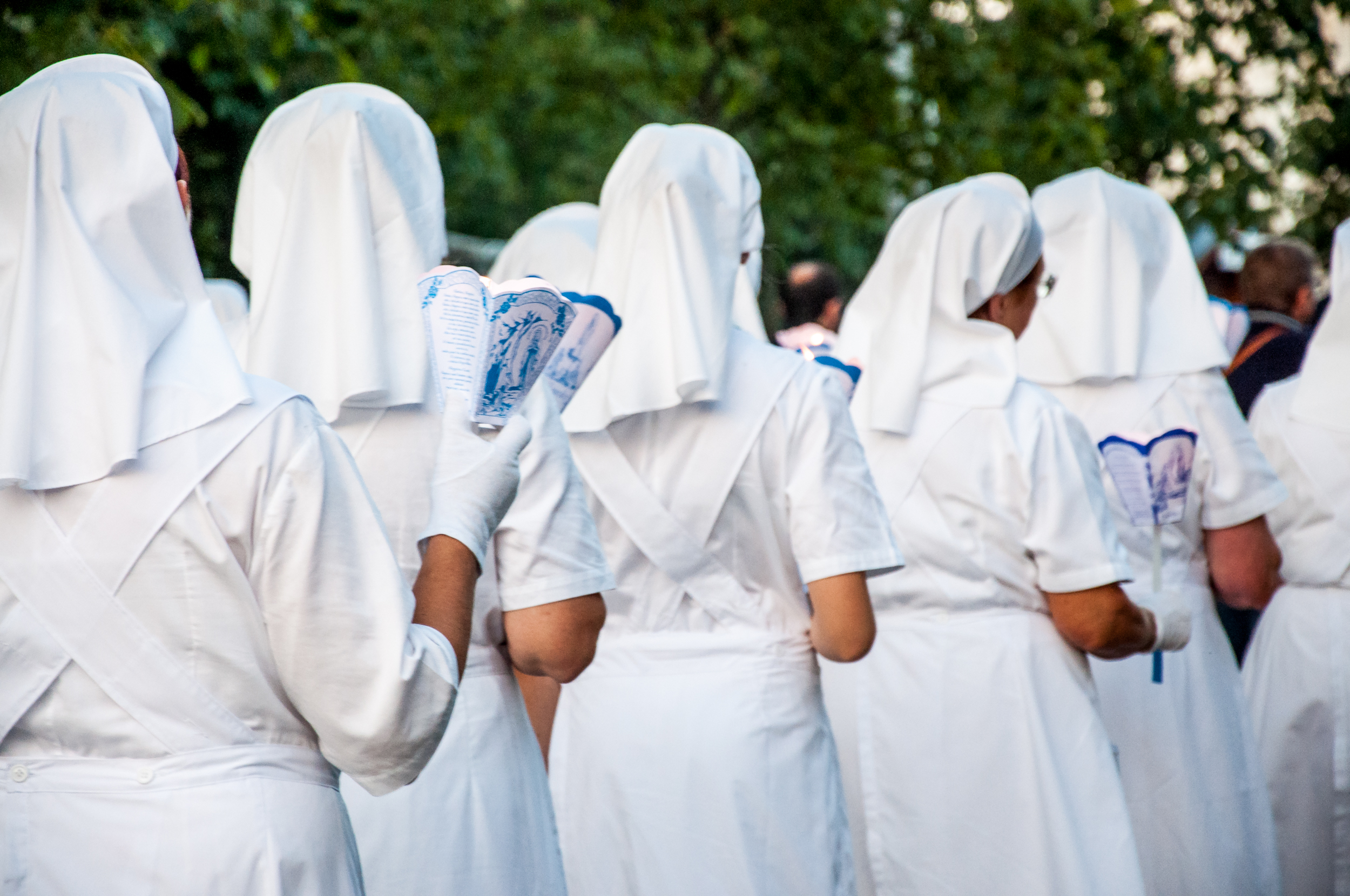 Free photo: Sisters and nuns in lourdes - Area, Rosary, Our - Free ...