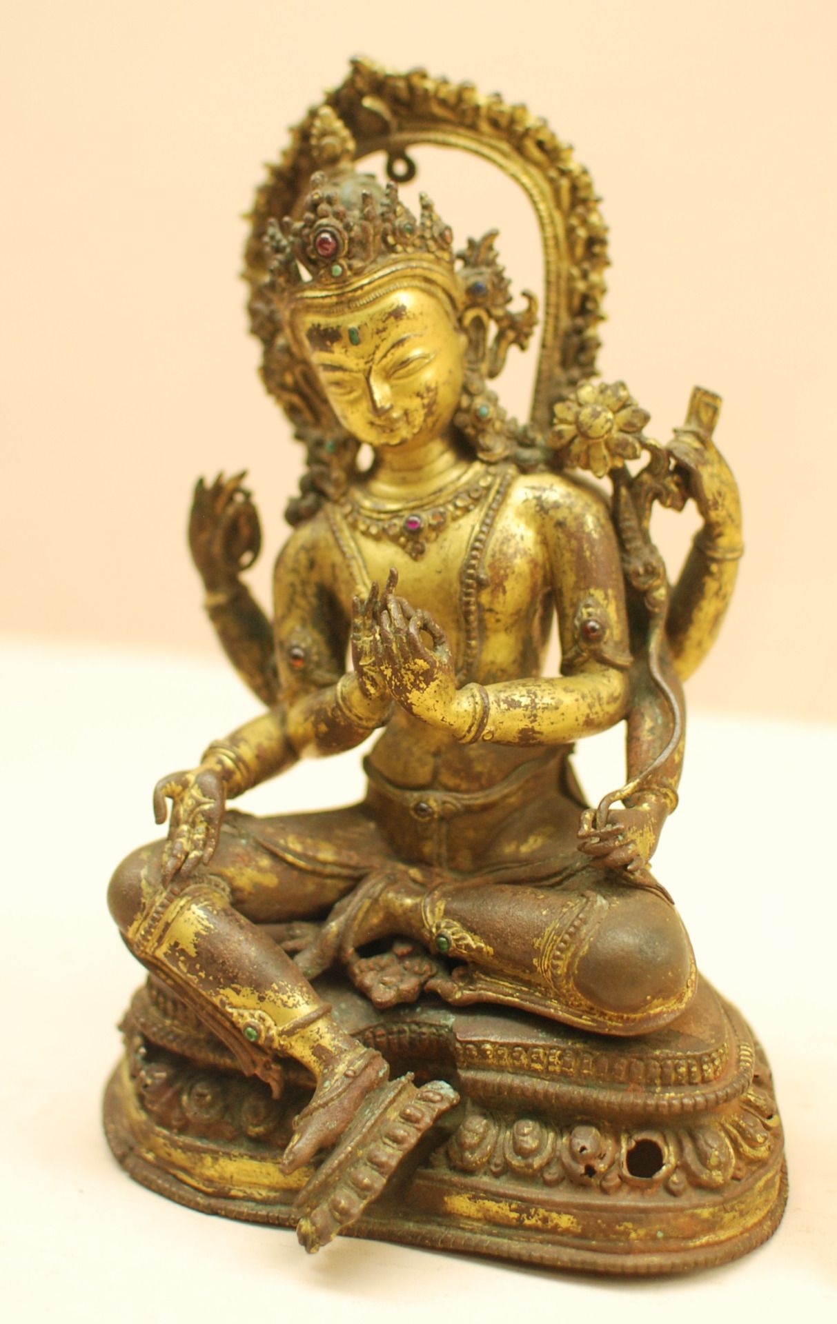 Indic Nonpareil — Bodhisattva Avalokiteśvara, six armed form Gilded ...