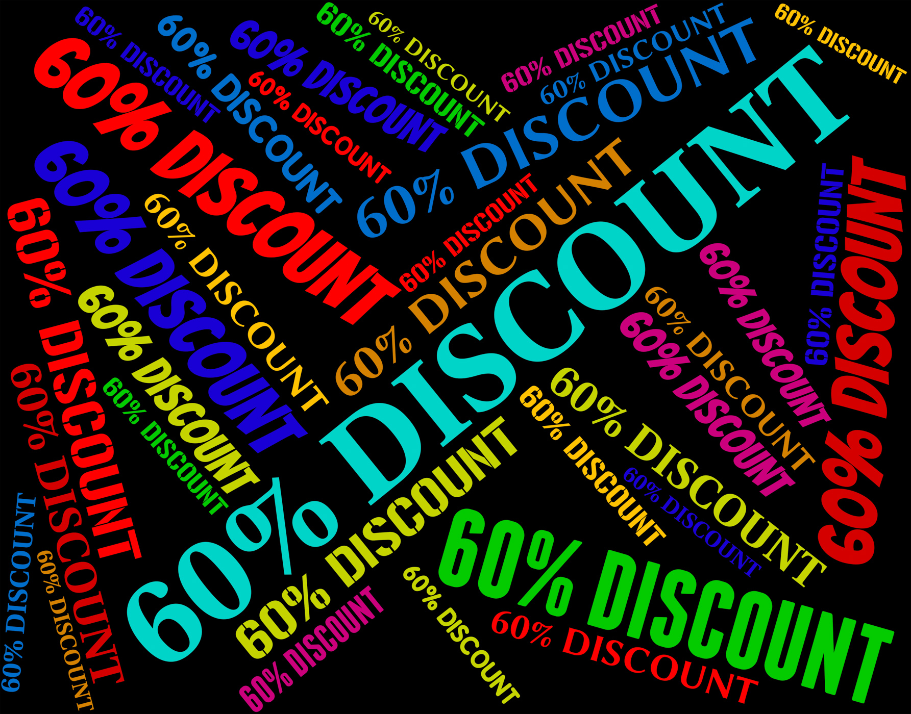 Sixty percent off shows reduction word and sales photo