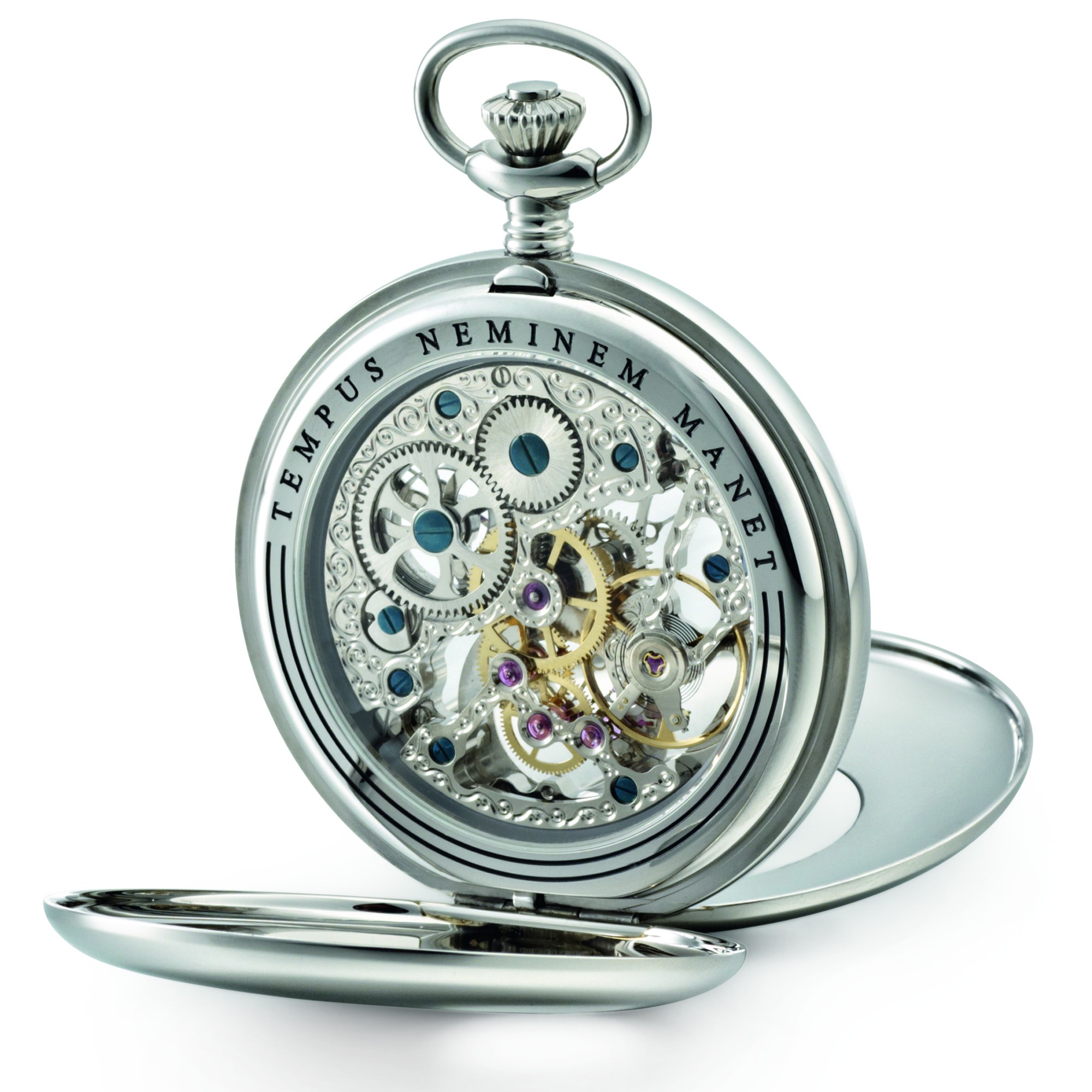 Dalvey Skeleton Pocket Watch with Stand (mechanical movement)