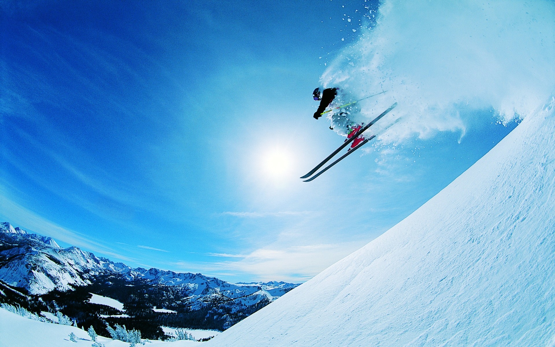 Download desktop wallpaper Jump on the ski slopes