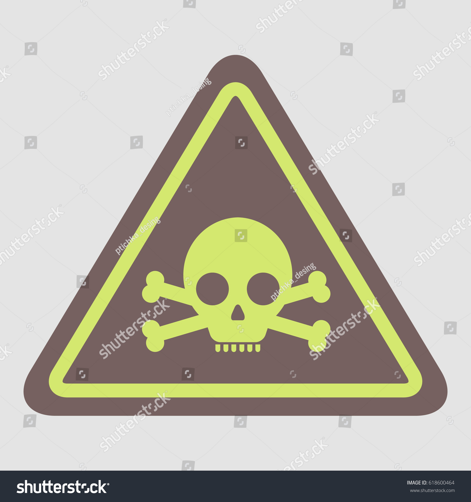Skull Danger Road Sign Stock Vector 618600464 - Shutterstock