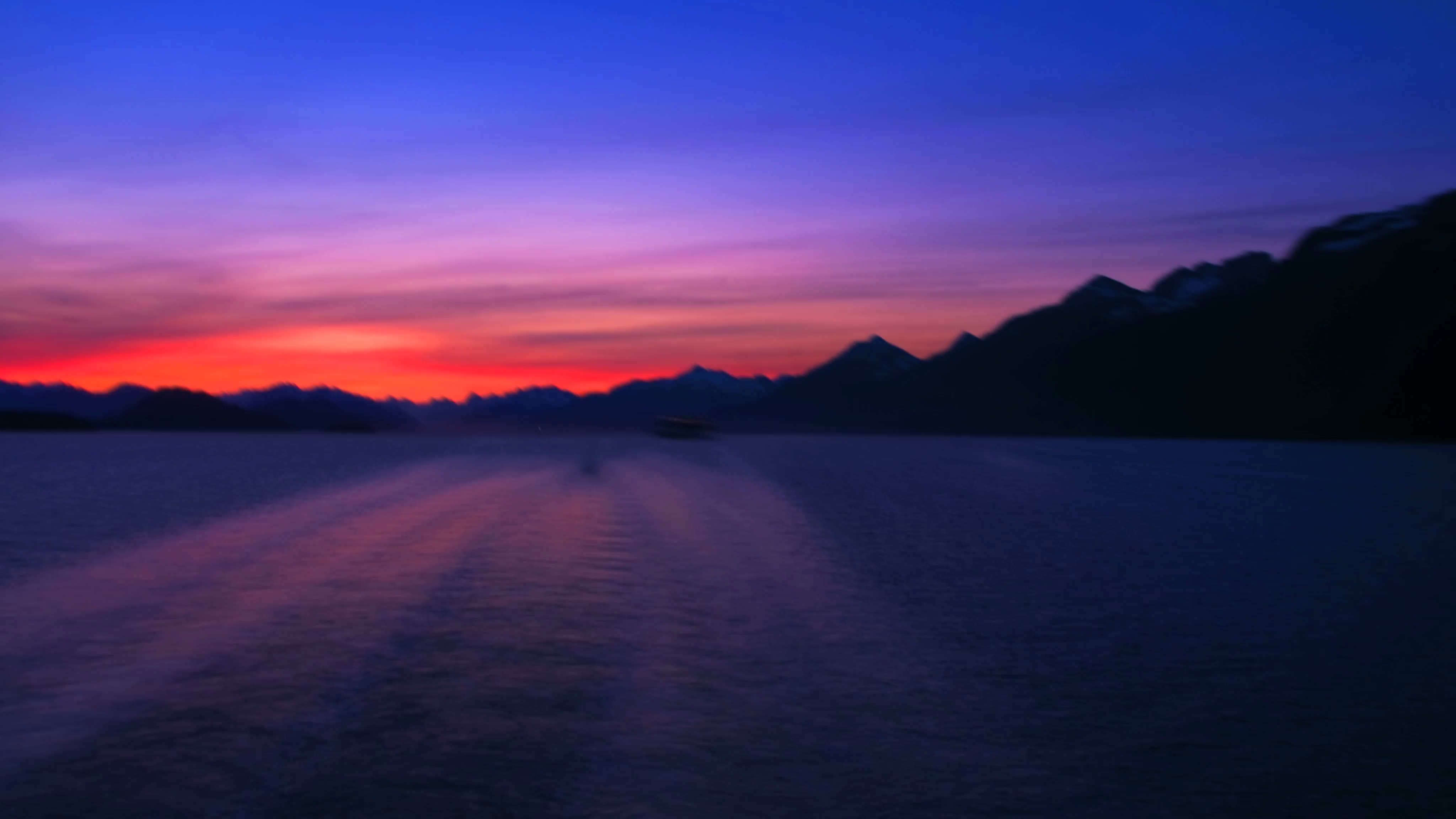 Blue Pink and Red Sky During Alaskan Sunset Stock Video Footage ...