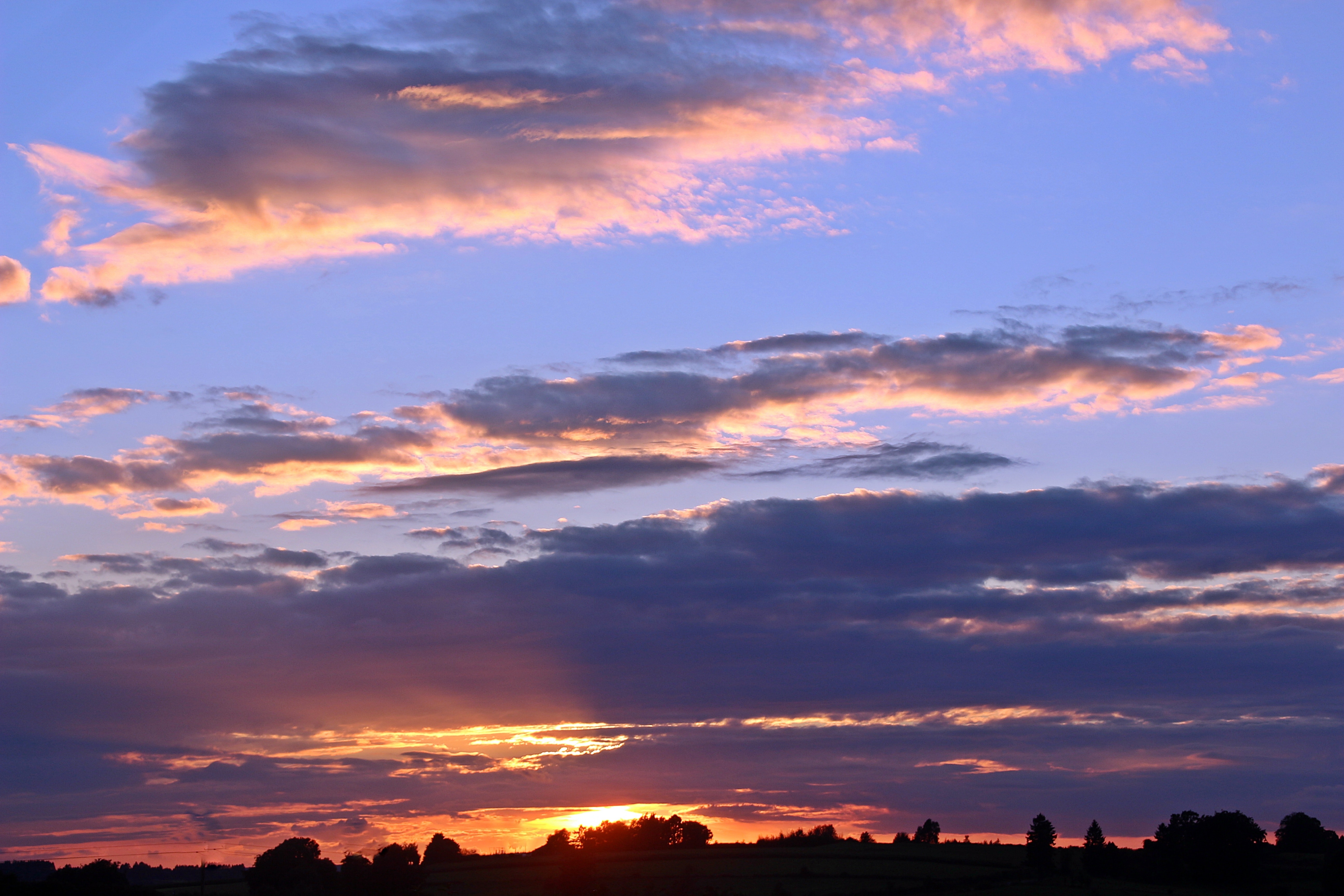 White Clouds and Blue Sky during Golden Hour · Free Stock Photo