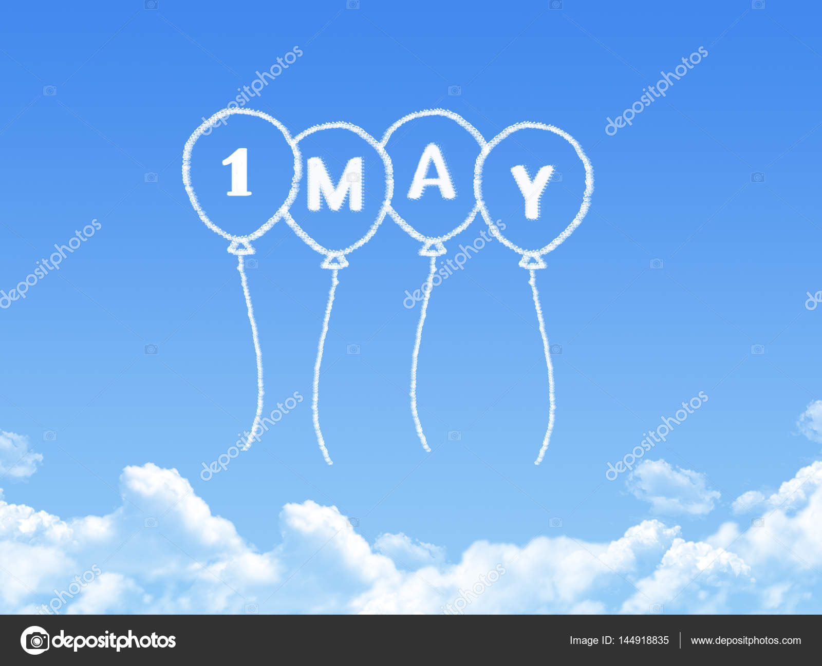 1 may in balloon cloud shape — Stock Photo © paisan191 #144918835