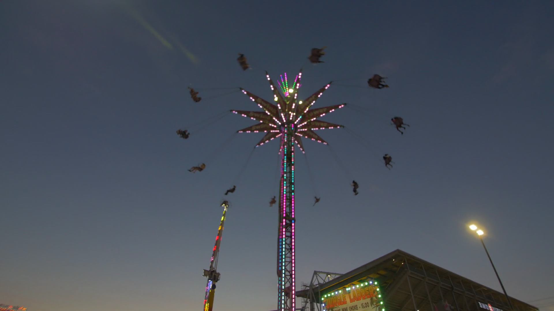 Toronto CNE The Ex Sunset Large Sky Swing Tower Silhouette Slow ...