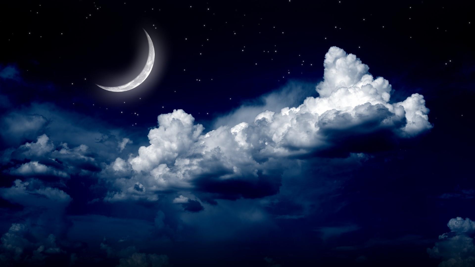 Starry Night Sky With The Moon Wallpaper | Wallpaper Studio 10 ...