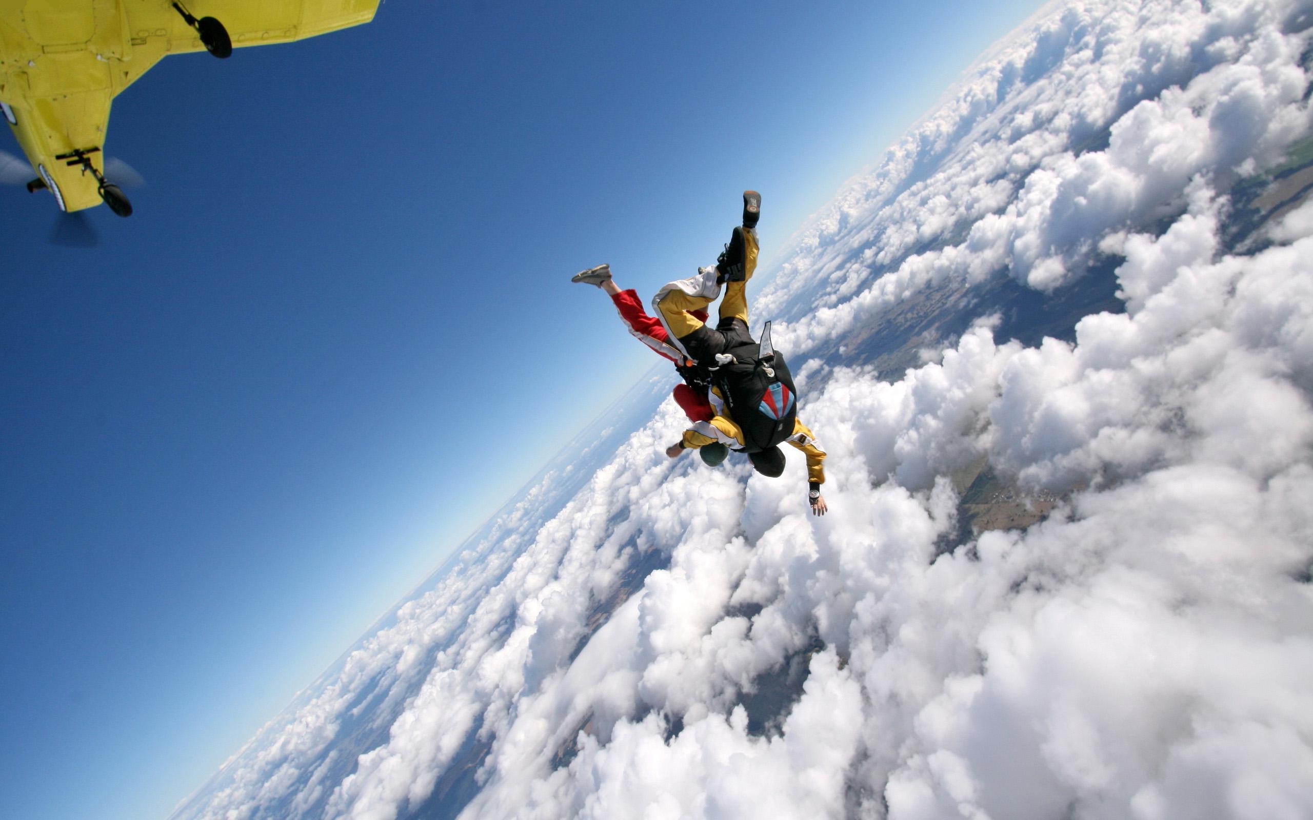 Skydiver In A Cloudy Sky wallpapers
