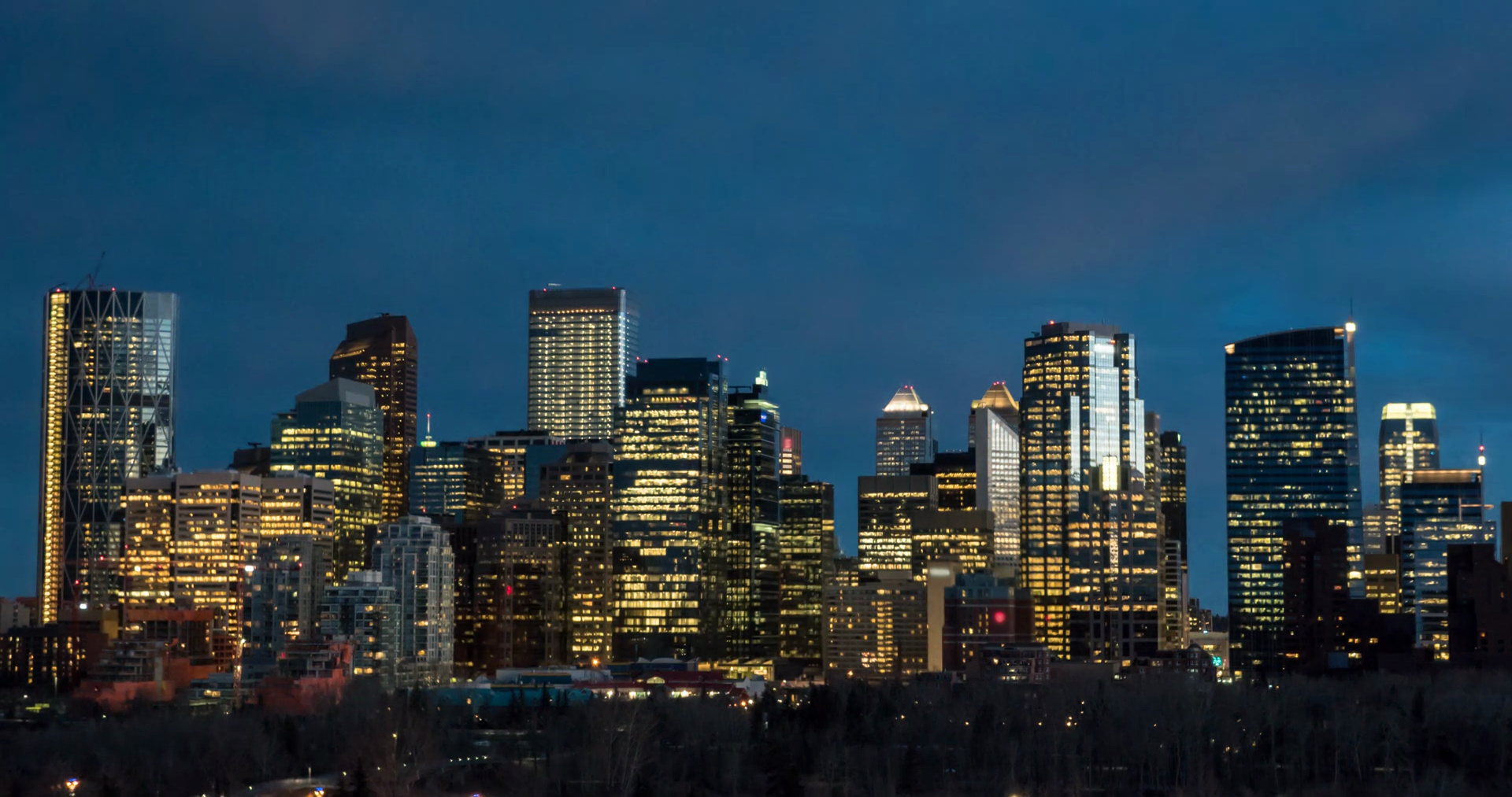 Day to Night Timelapse of Calgary skyline from Crescent Heights ...