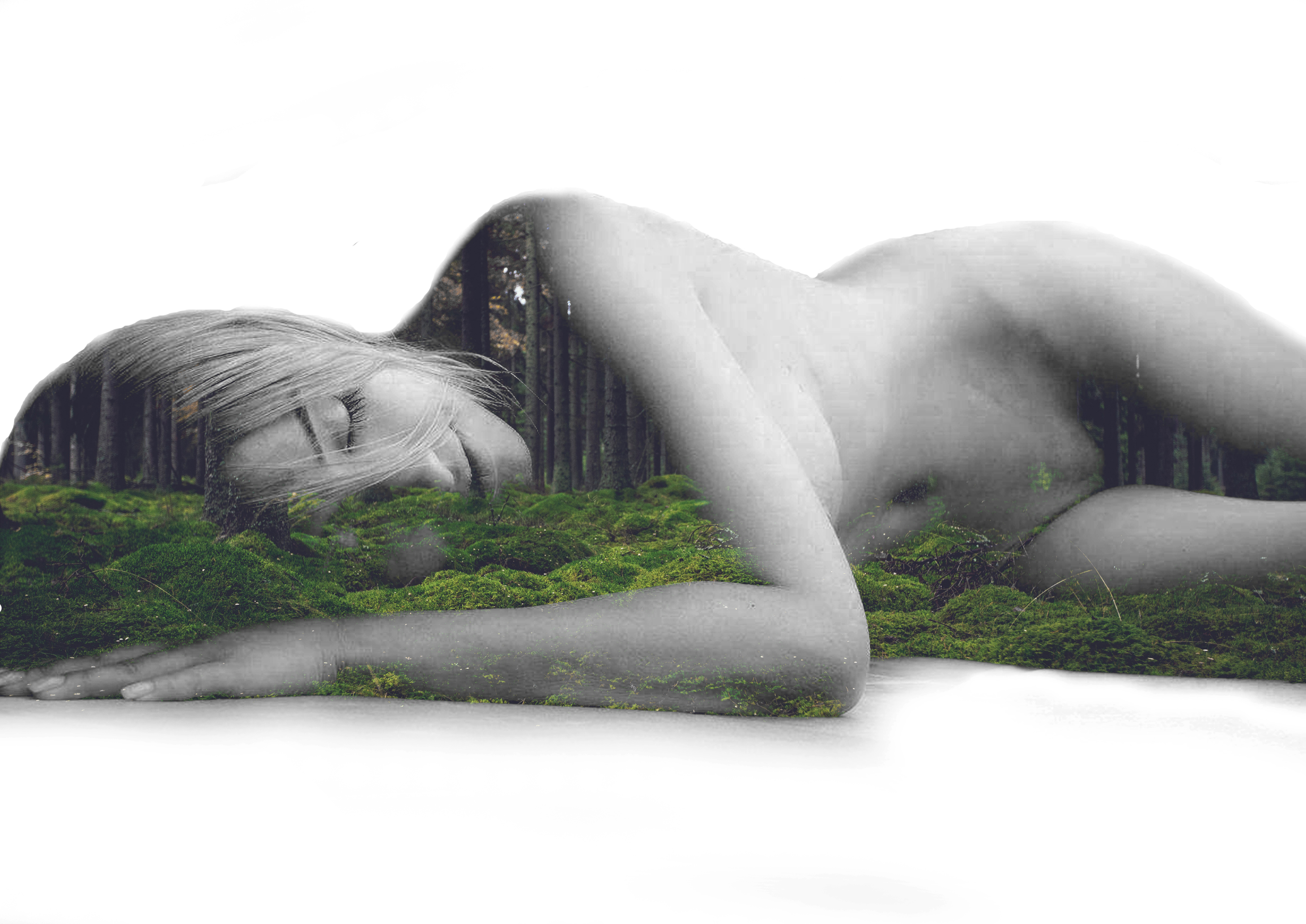 Sleeping beauty - a naked princess of the woods photo