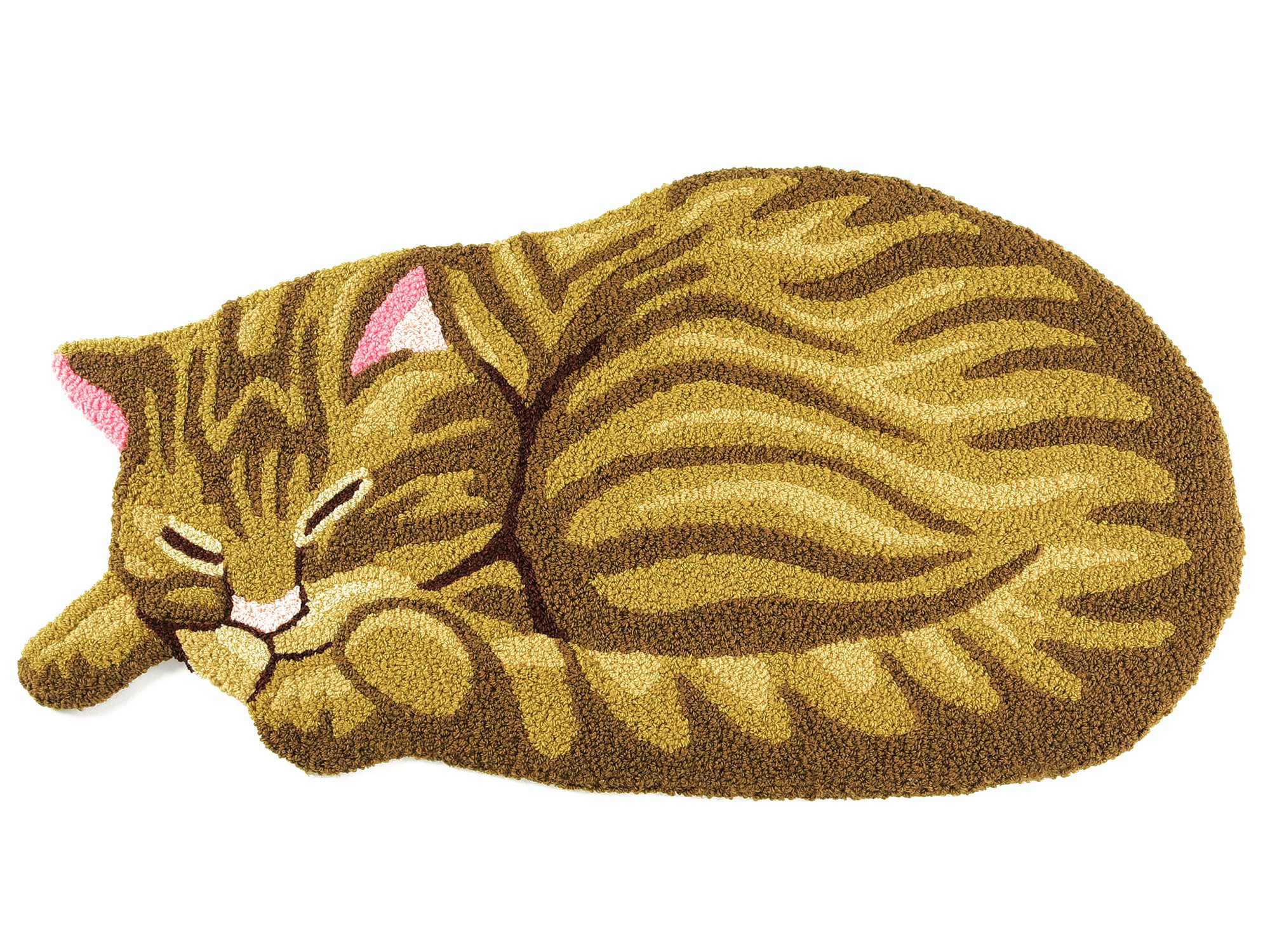Hughapy Brown Cute Sleeping Cat Shaped Mat Bedroom Area Rug ...