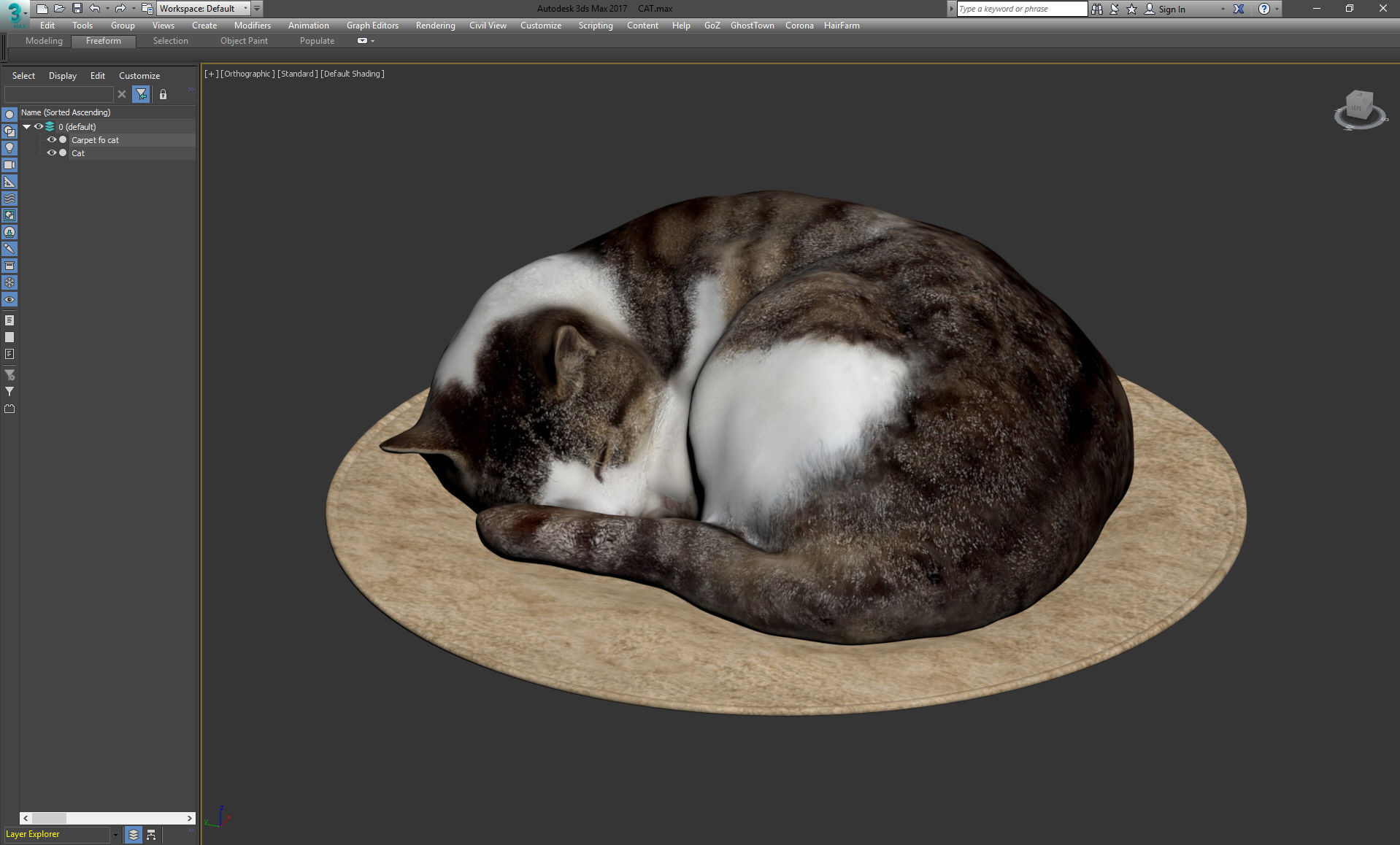 3D Sleeping Cat | CGTrader