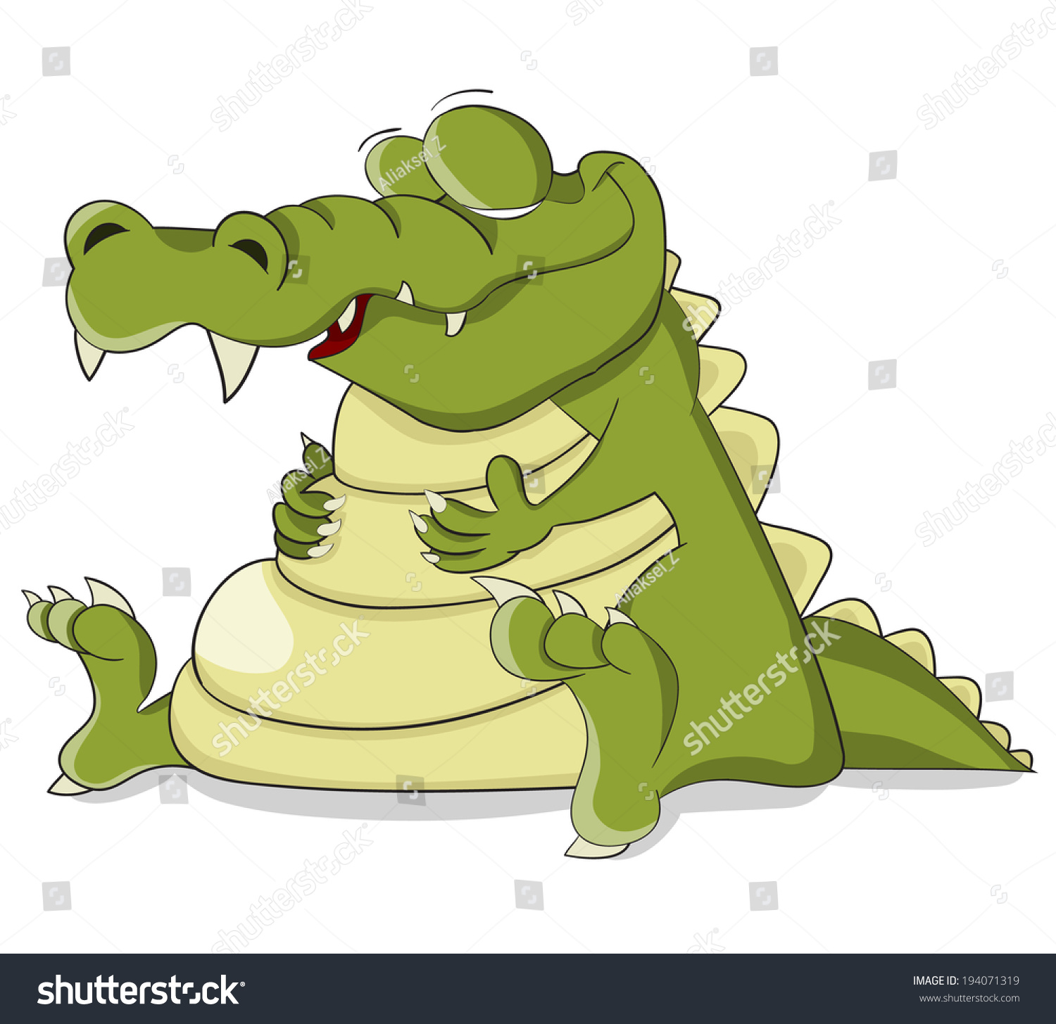 Cartoon Vector Sleeping Crocodile Stock Vector 194071319 - Shutterstock