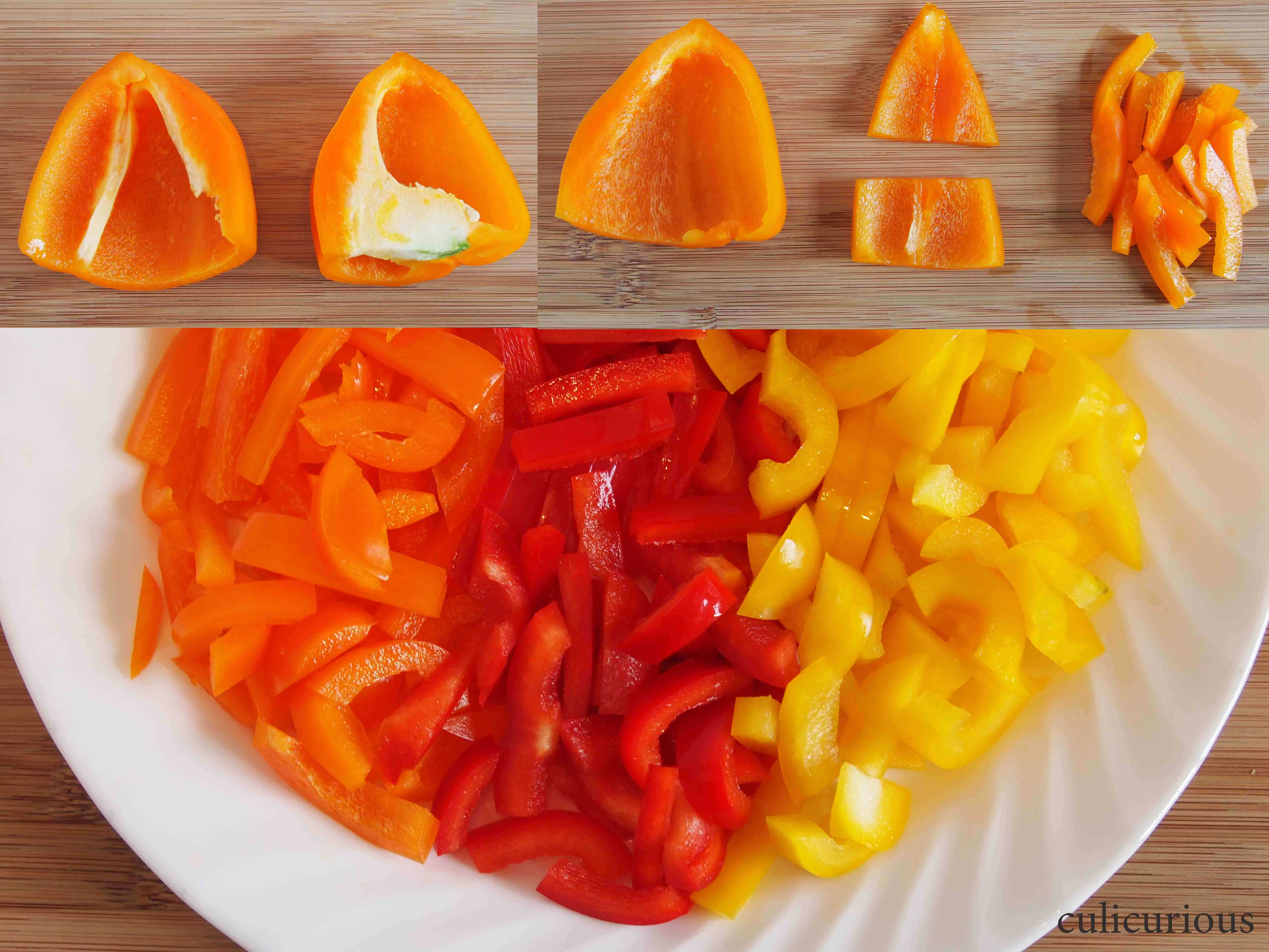 Tri-Colored Bell Pepper Caprese Salad Recipe | Culicurious