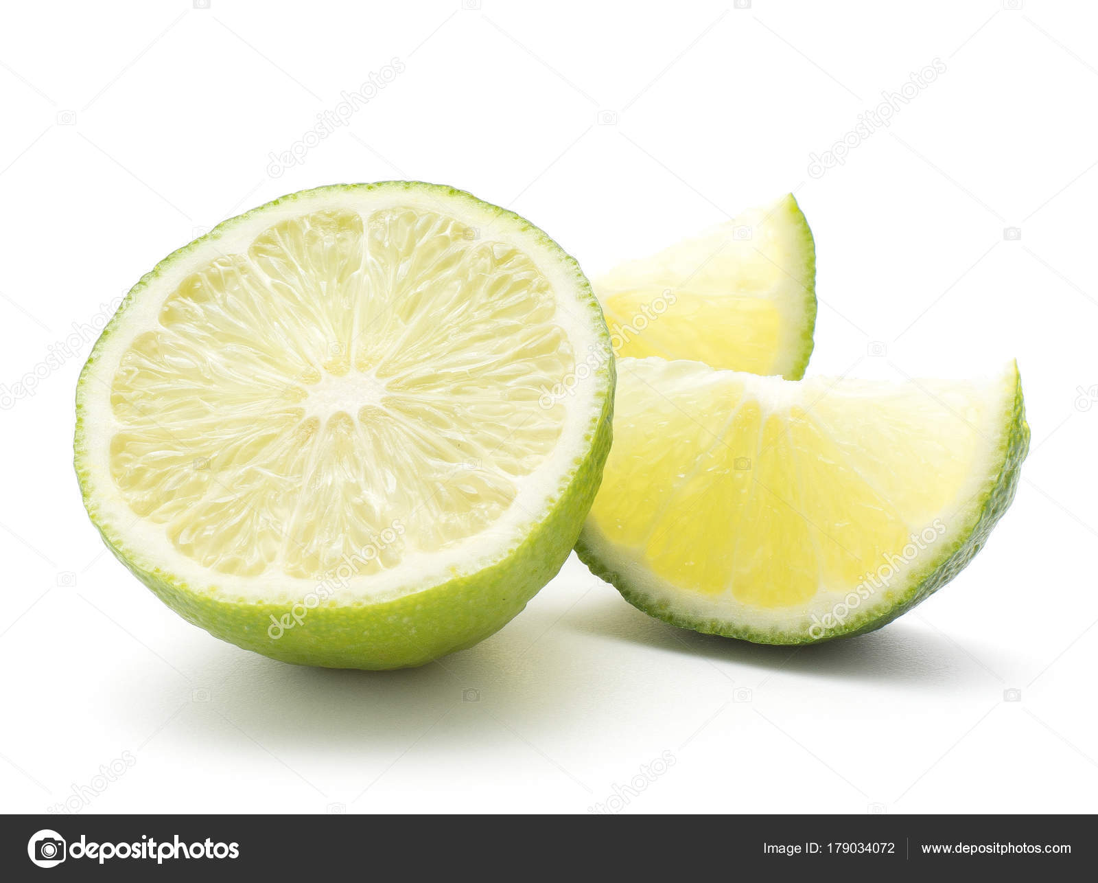 Sliced Lime One Half Two Slices Isolated White Backgroun — Stock ...