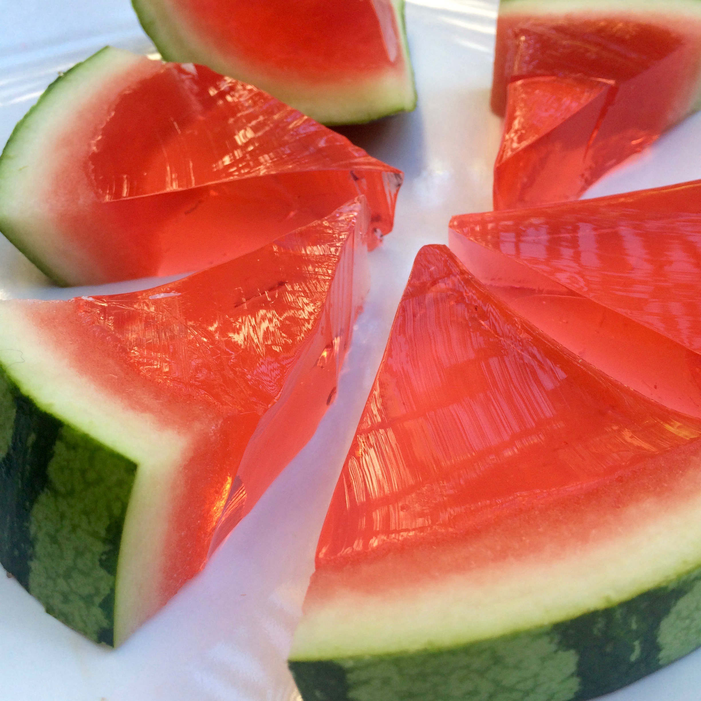 Sliced Watermelon Jello Shots - Positively Stacey