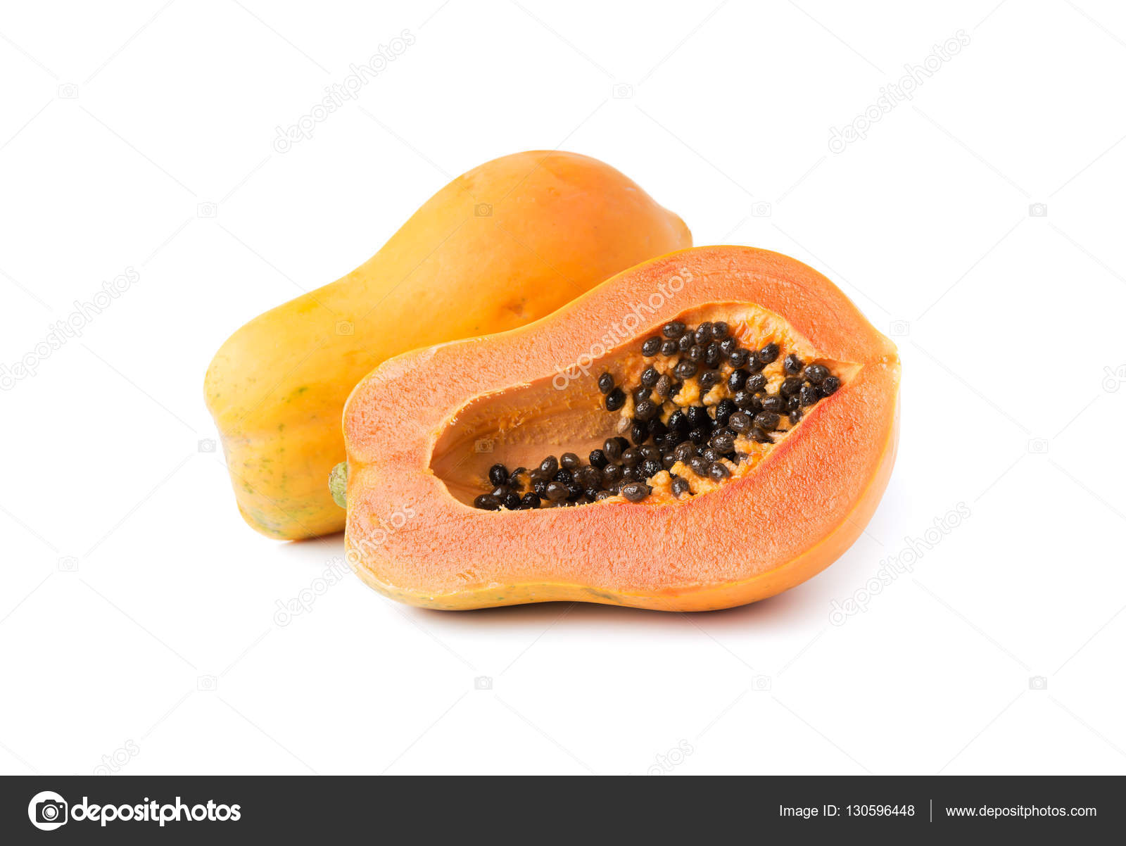 sliced papaya fruit isolated — Stock Photo © kwanchaichaiudom #130596448