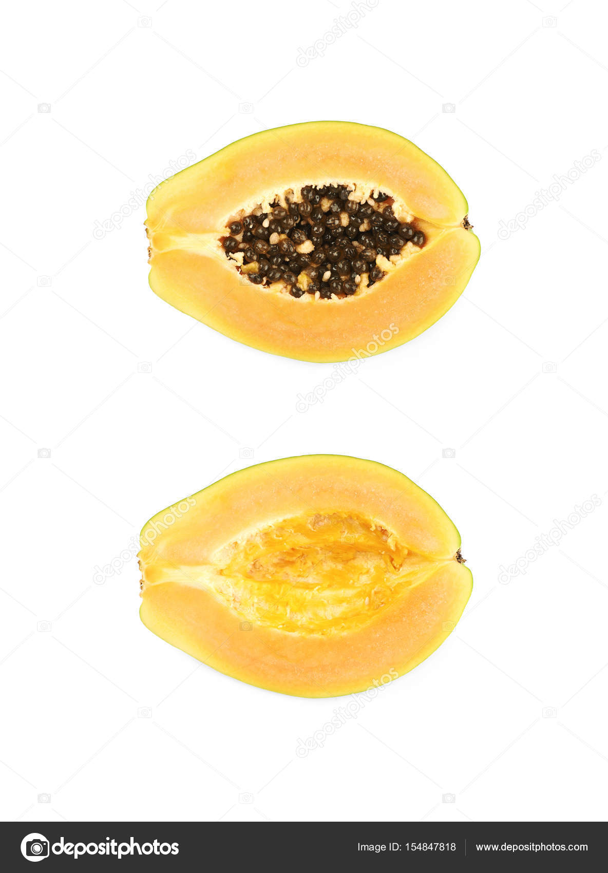 Sliced papaya fruit isolated — Stock Photo © nbvf89 #154847818
