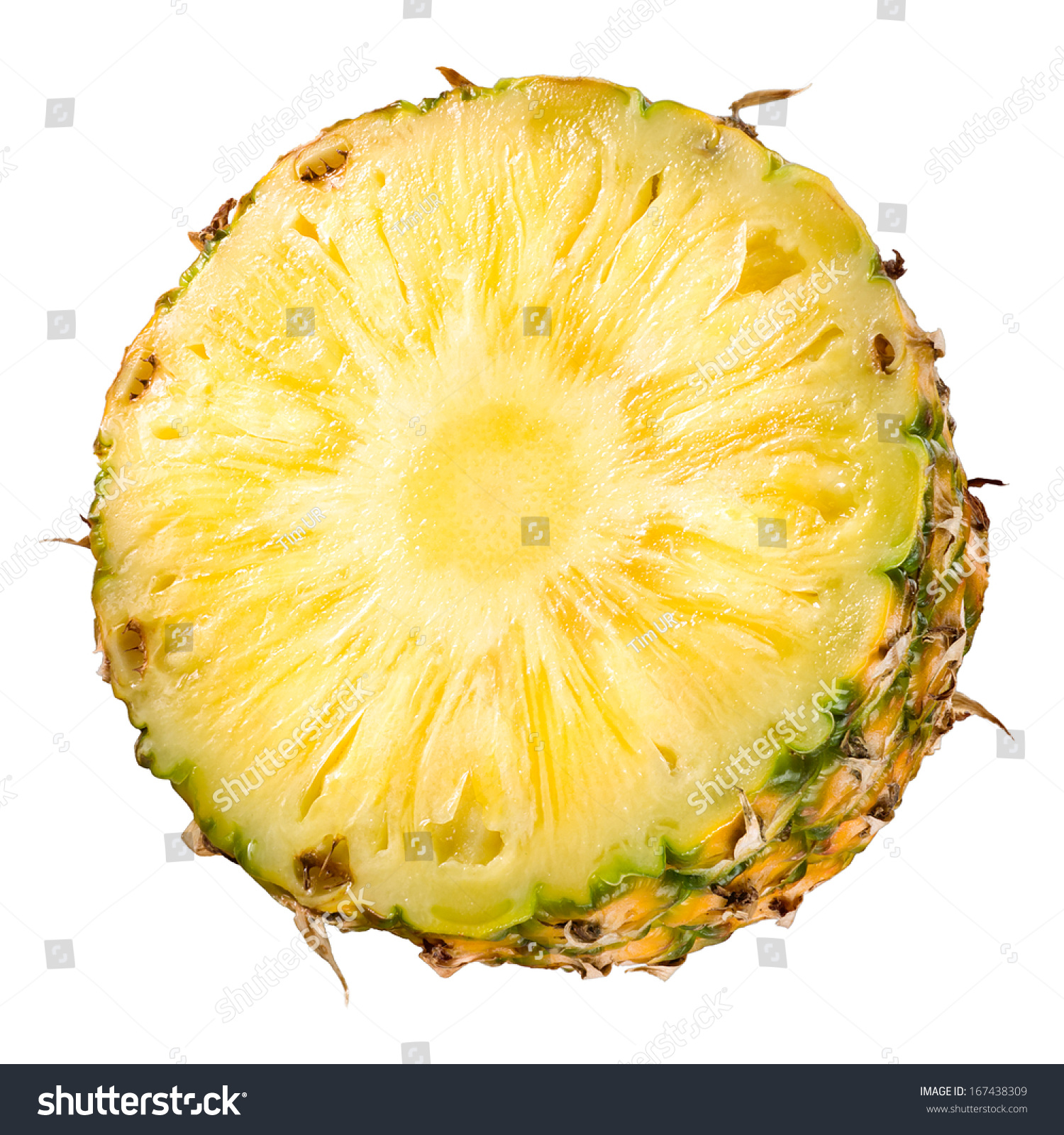 Fresh Sliced Pineapple Half Fruit On Stock Photo 167438309 ...