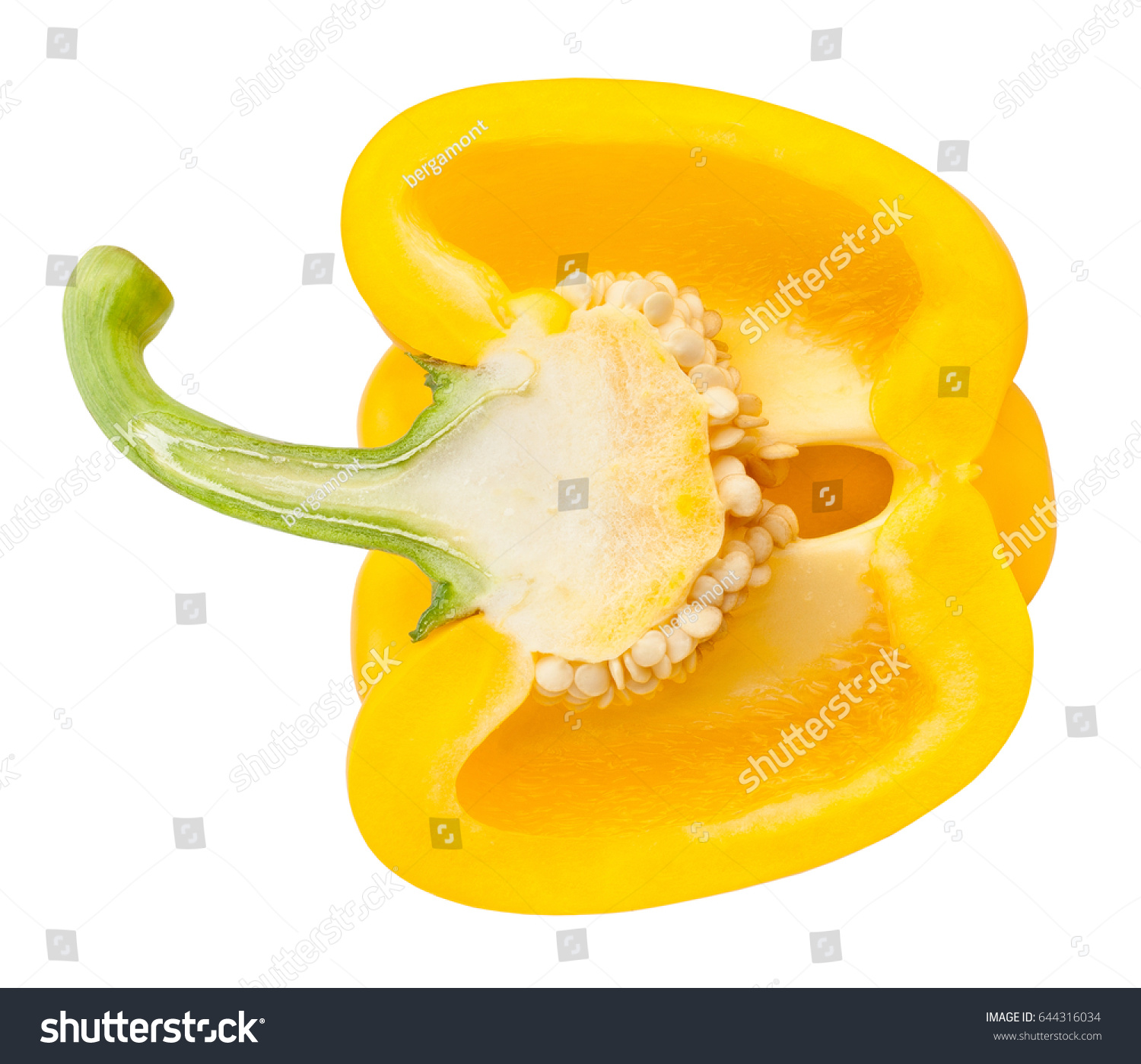 Sliced Yellow Bell Pepper Isolated Stock Photo 644316034 - Shutterstock