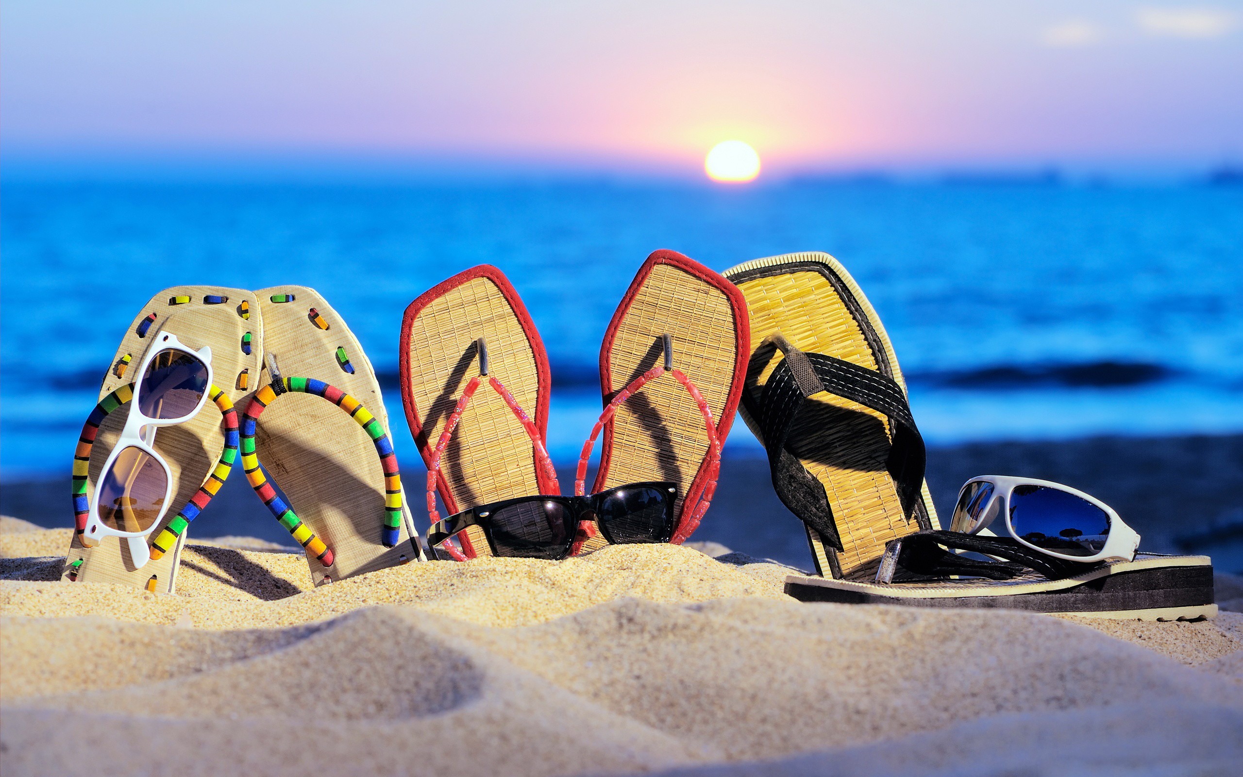 Beaches: Beach Slippers Sunset Holiday Ocean Sand HD Pictures for HD ...