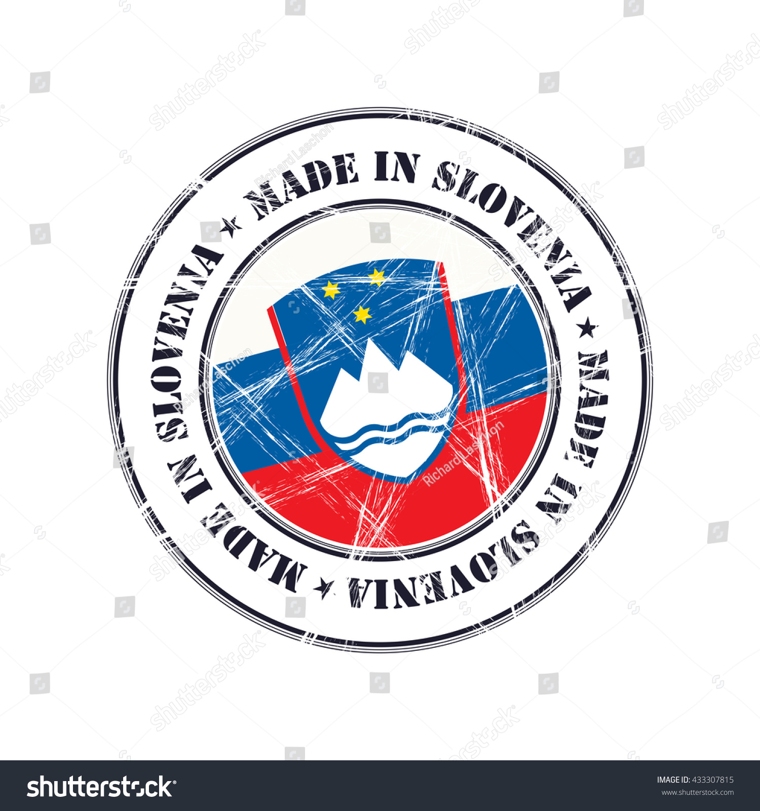 Made Slovenia Grunge Rubber Stamp Flag Stock Vector 433307815 ...