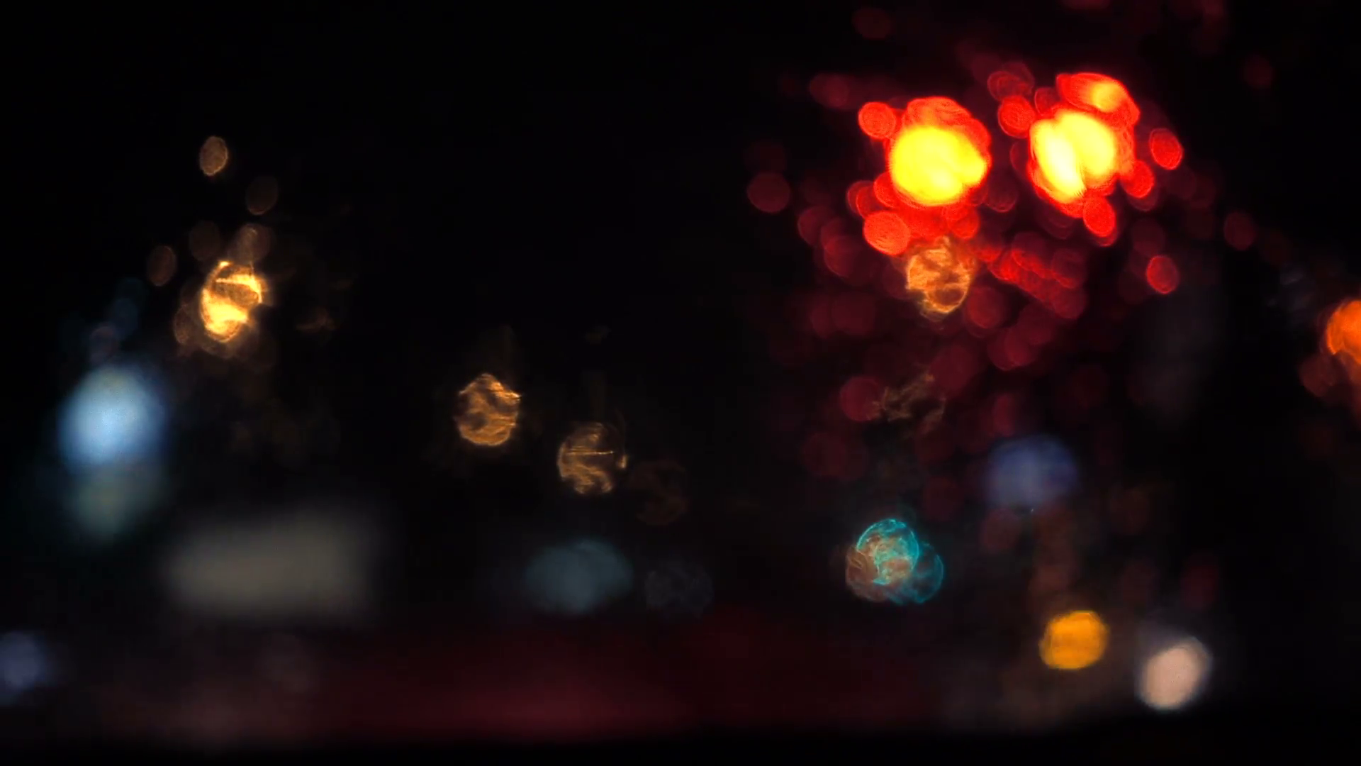 Slow Motion Rainy Night view From Inside a Car at a Red Traffic ...