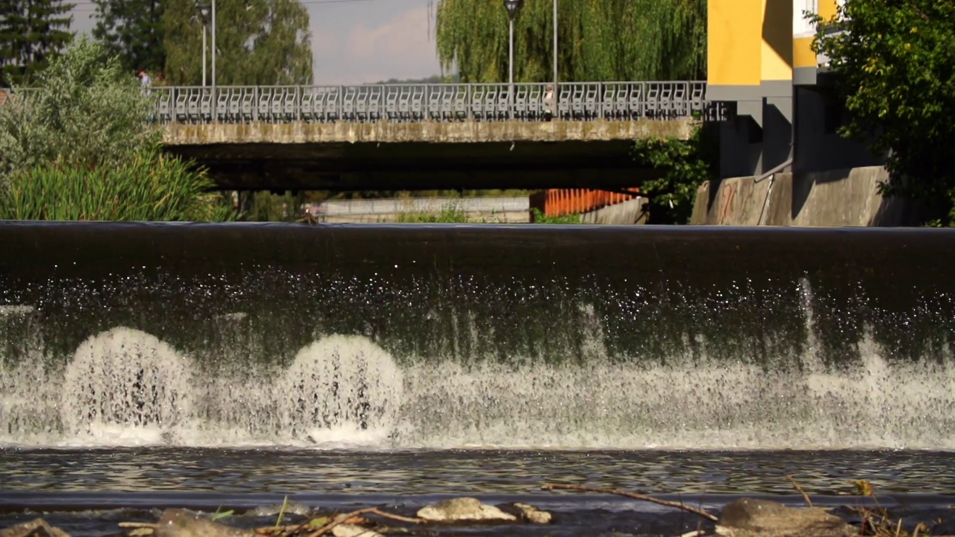 Small dam in the city, slow-motion footage Stock Video Footage ...