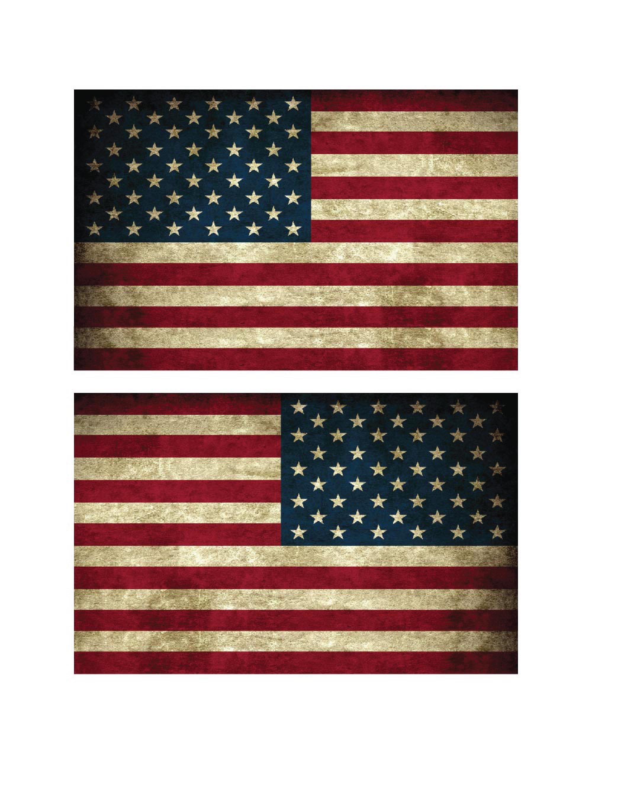1 Pair) Small USA American Flag Vintage Style Right and Left Decal ...