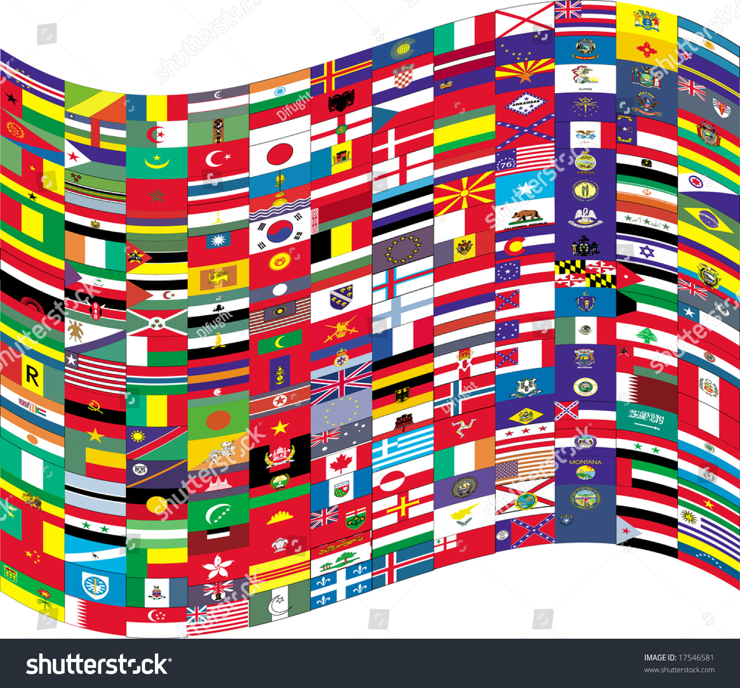 Big Flag Small Flags Stock Vector 17546581 - Shutterstock