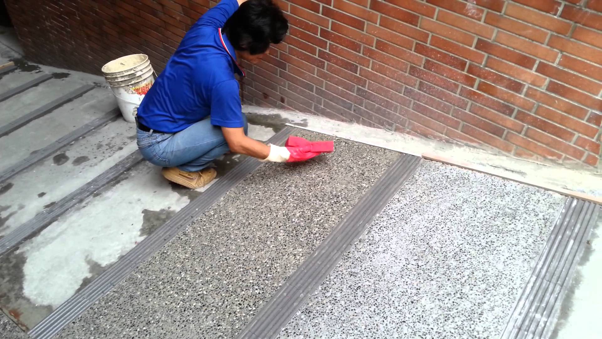 Cement Rendering On Driveway With Small Stone Part 3 - YouTube