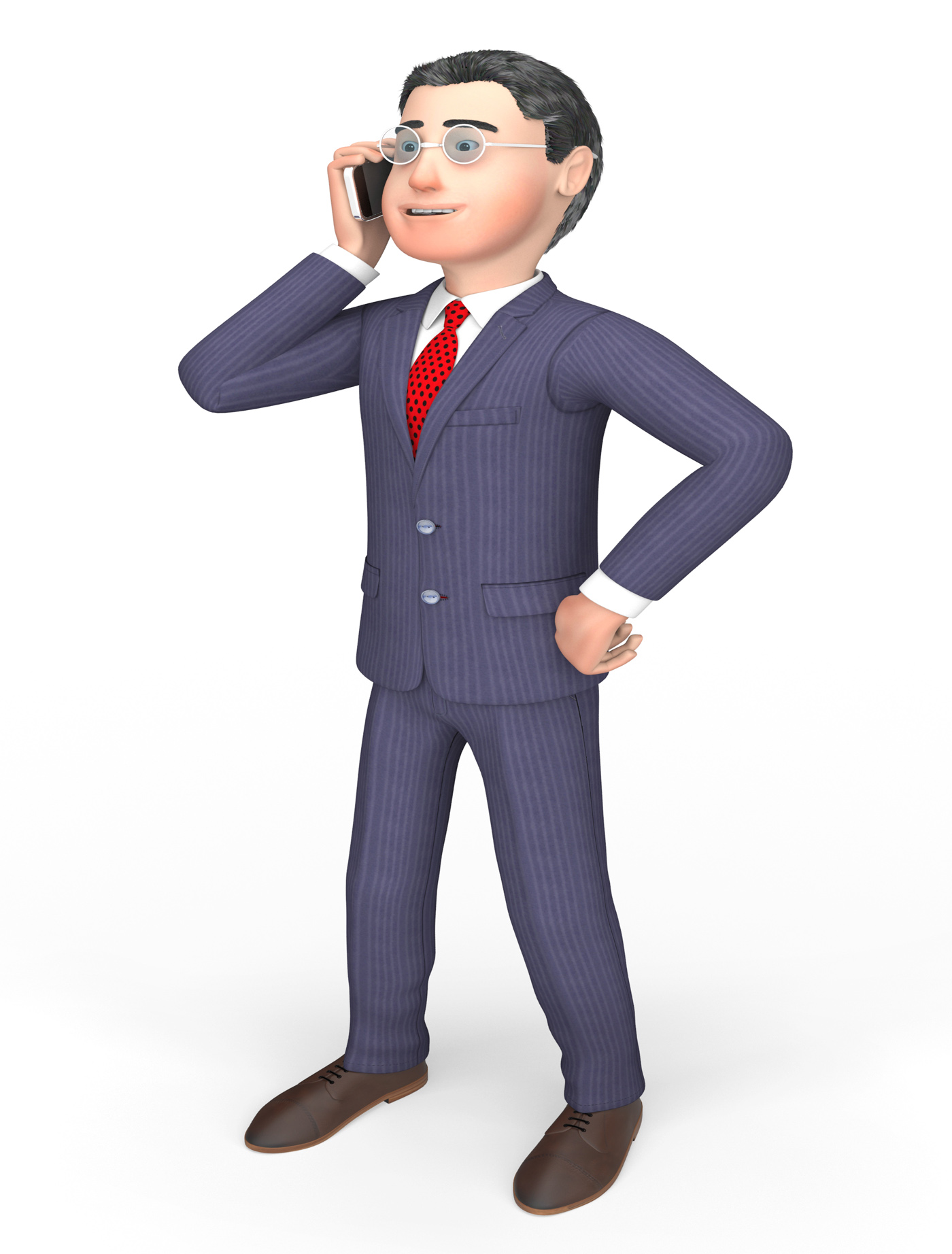 Smartphone businessman means call now and calling 3d rendering photo