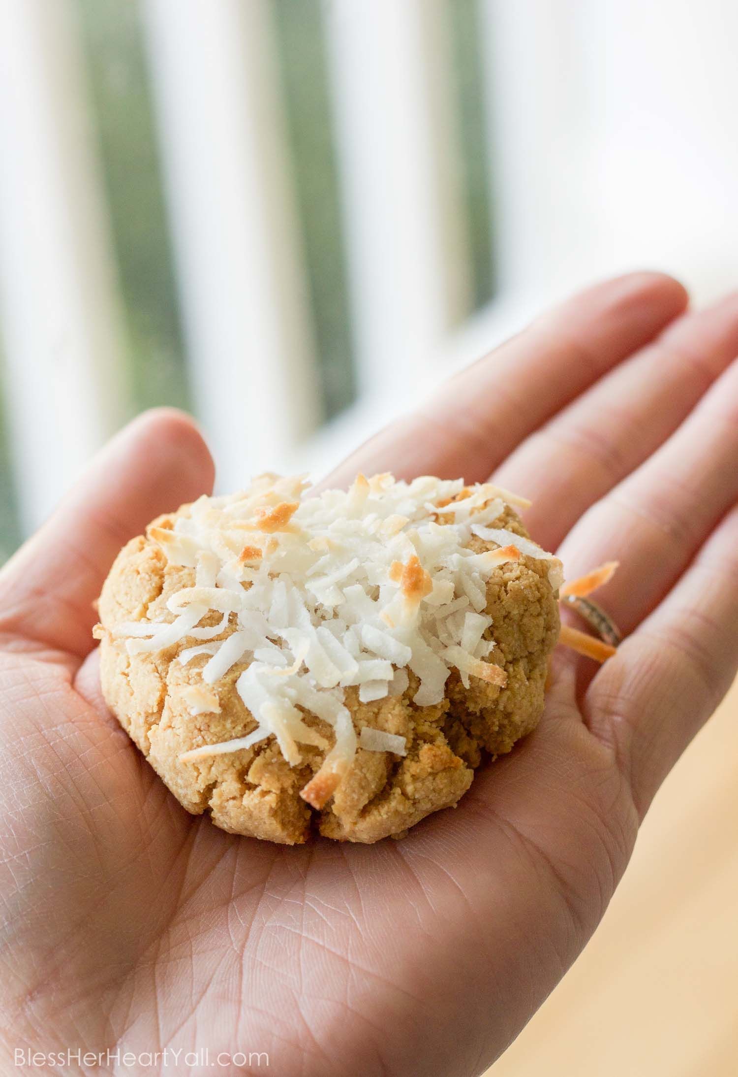 Smashed Coconut Peanut Butter Cookies | Recipe | Coconut peanut ...