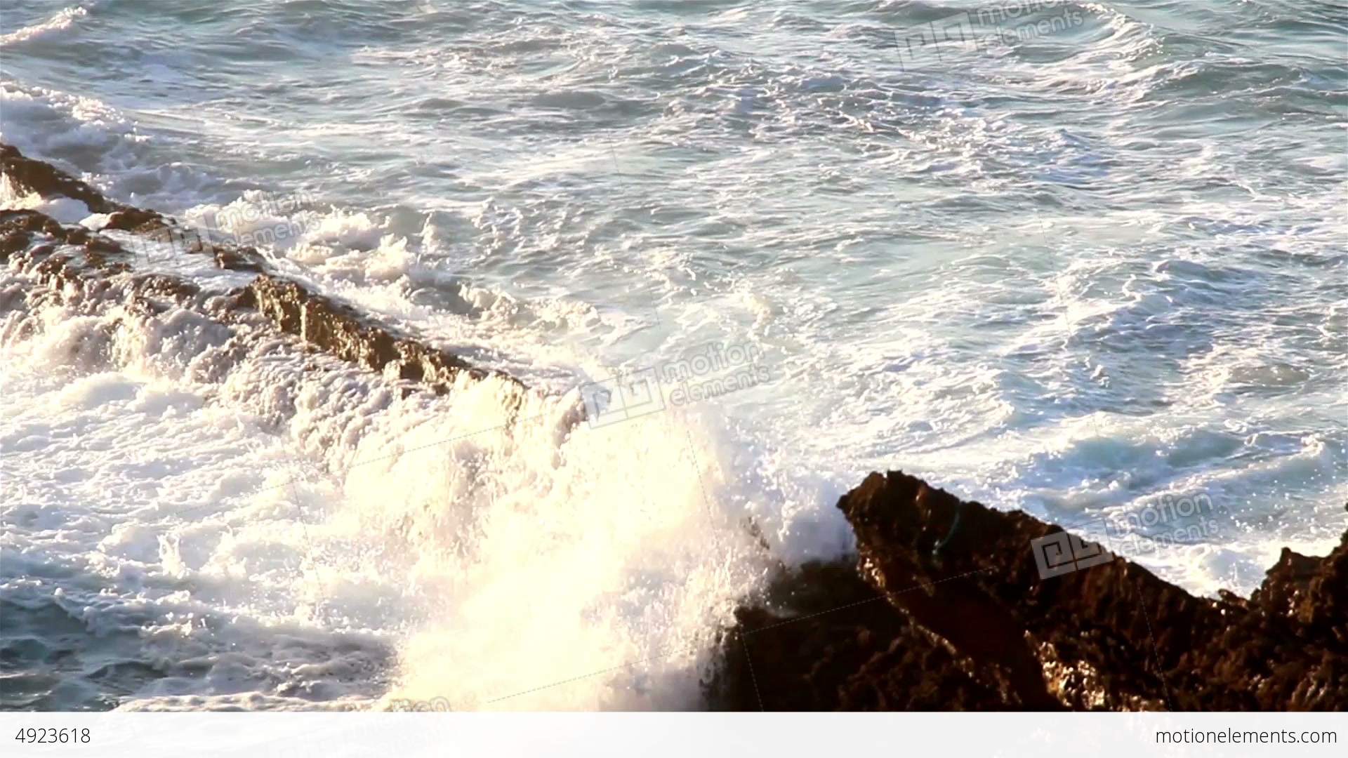 Waves Smashing On The Stones Big Waves Splashing O Stock video ...