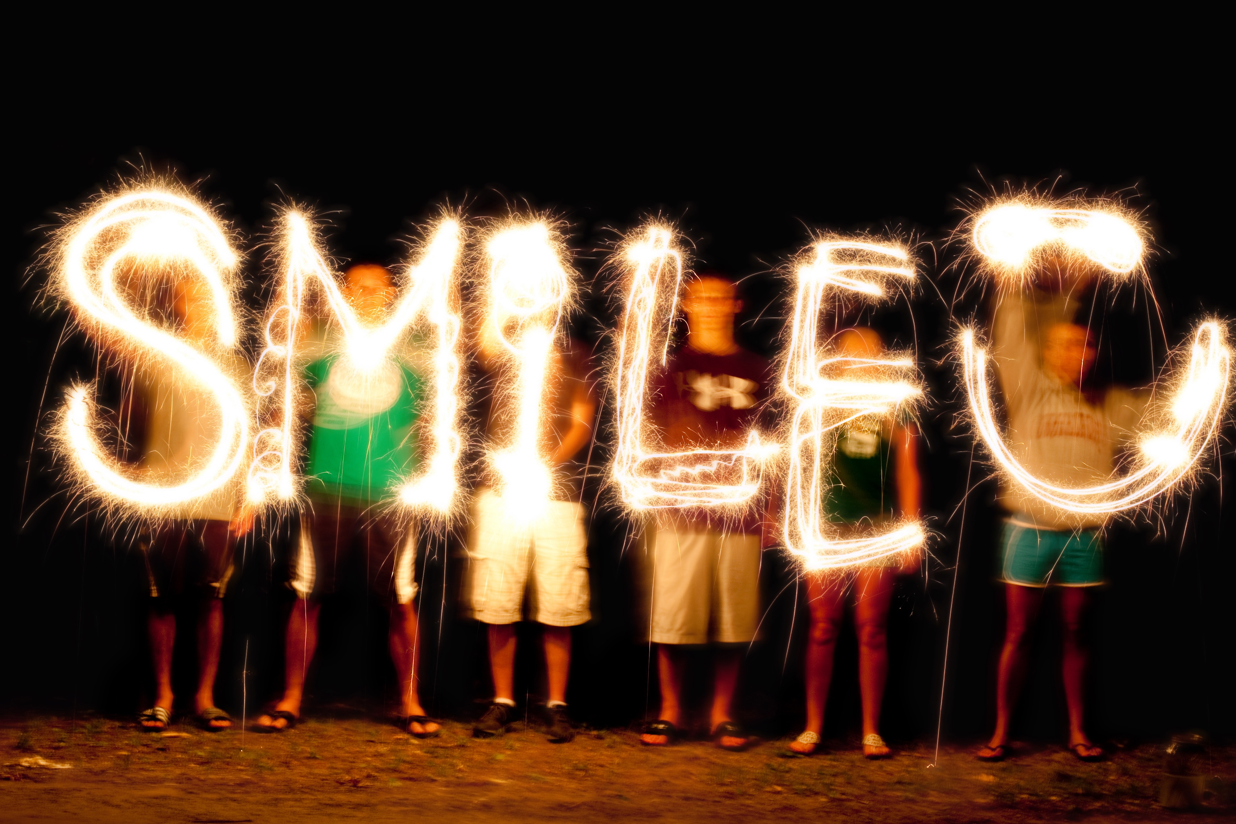 Smile - Light Painting, Activity, Design, Effect, Fireworks, HQ Photo