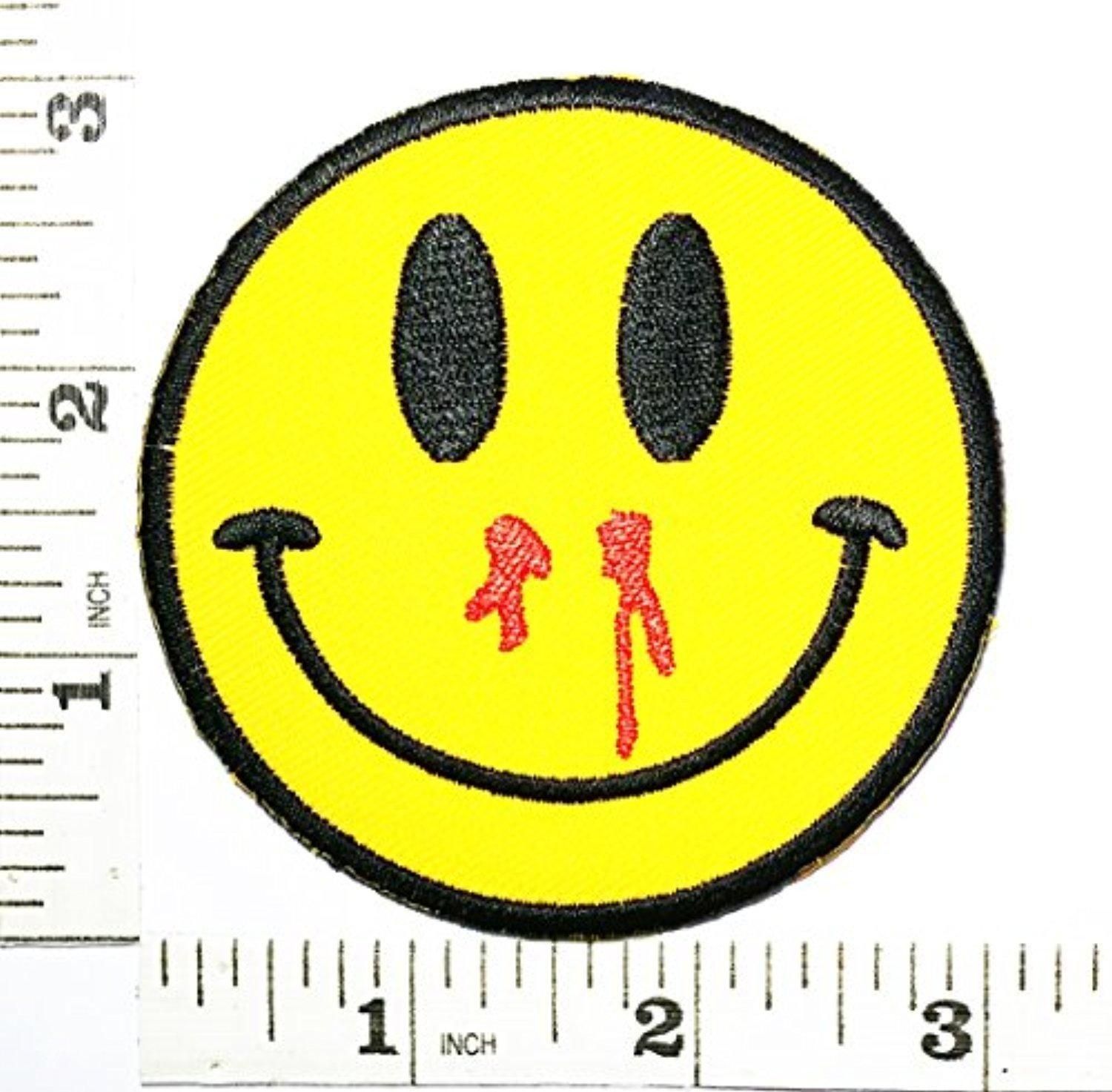 Nosebleed Smiley Face Smile Happy patch Symbol Jacket T-shirt Patch ...