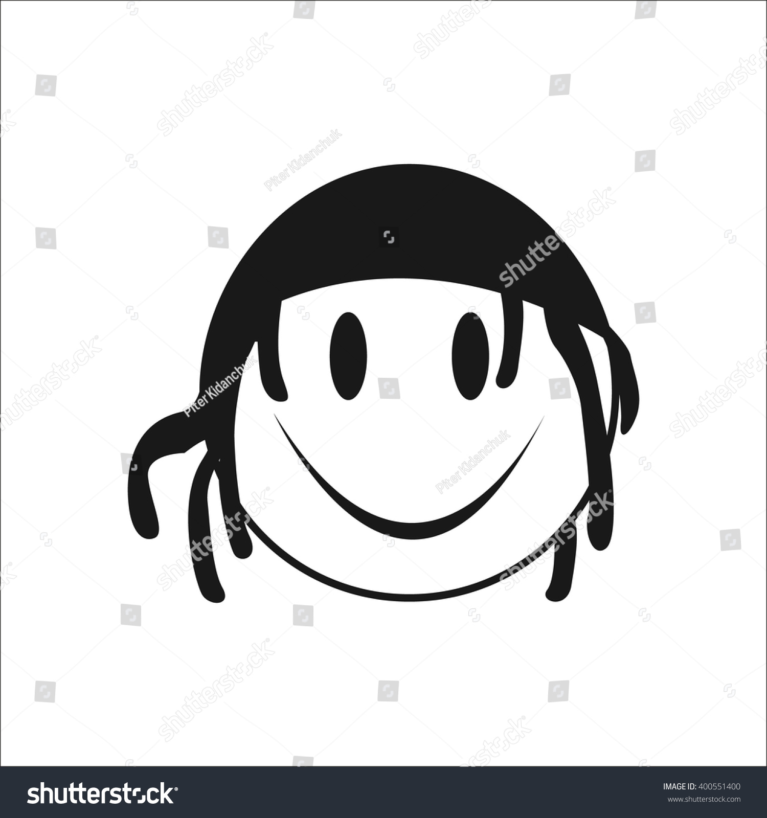 Rasta Smile Sign Black Simple Icon Stock Vector (2018) 400551400 ...