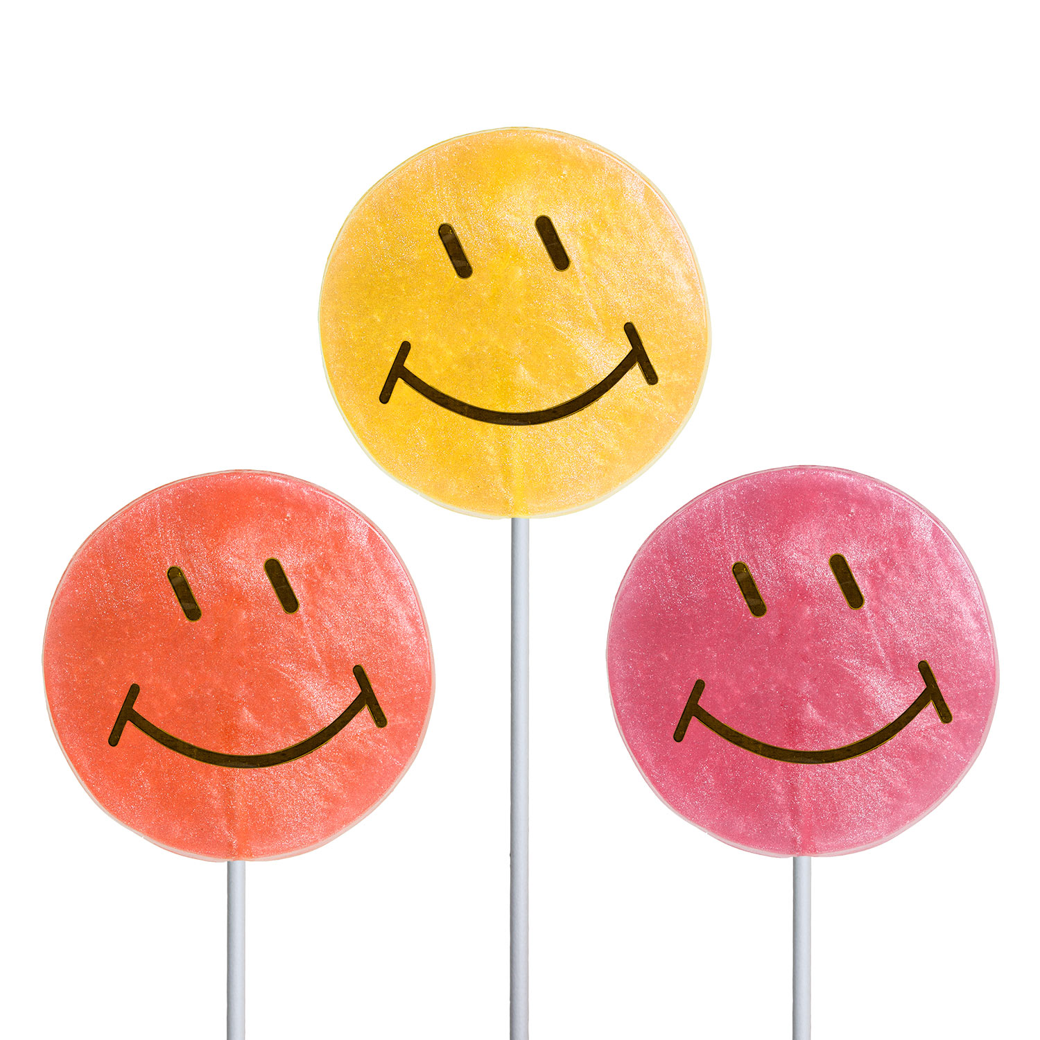 Smiley Face Lollipops: 24 Hard candy lollipops shaped like smiley ...